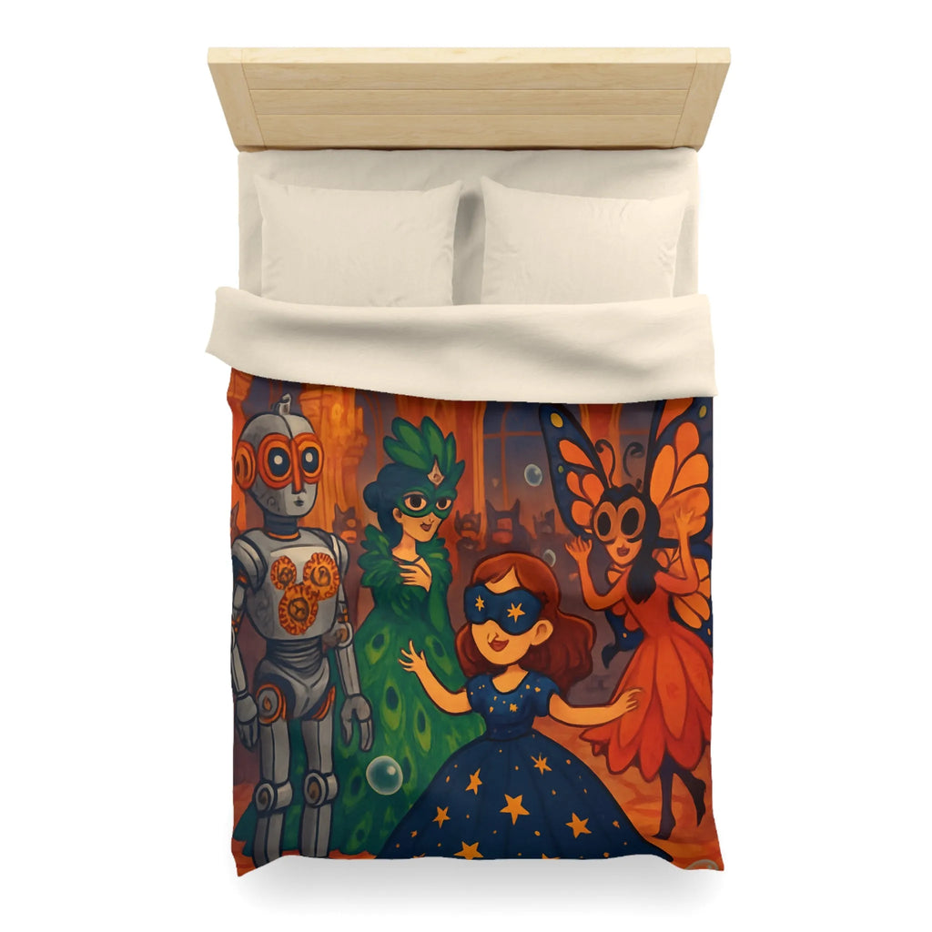Housse de Couette Enchantée avec Robe de Bal Masquée et Ambiance Féérique Pour Enfants