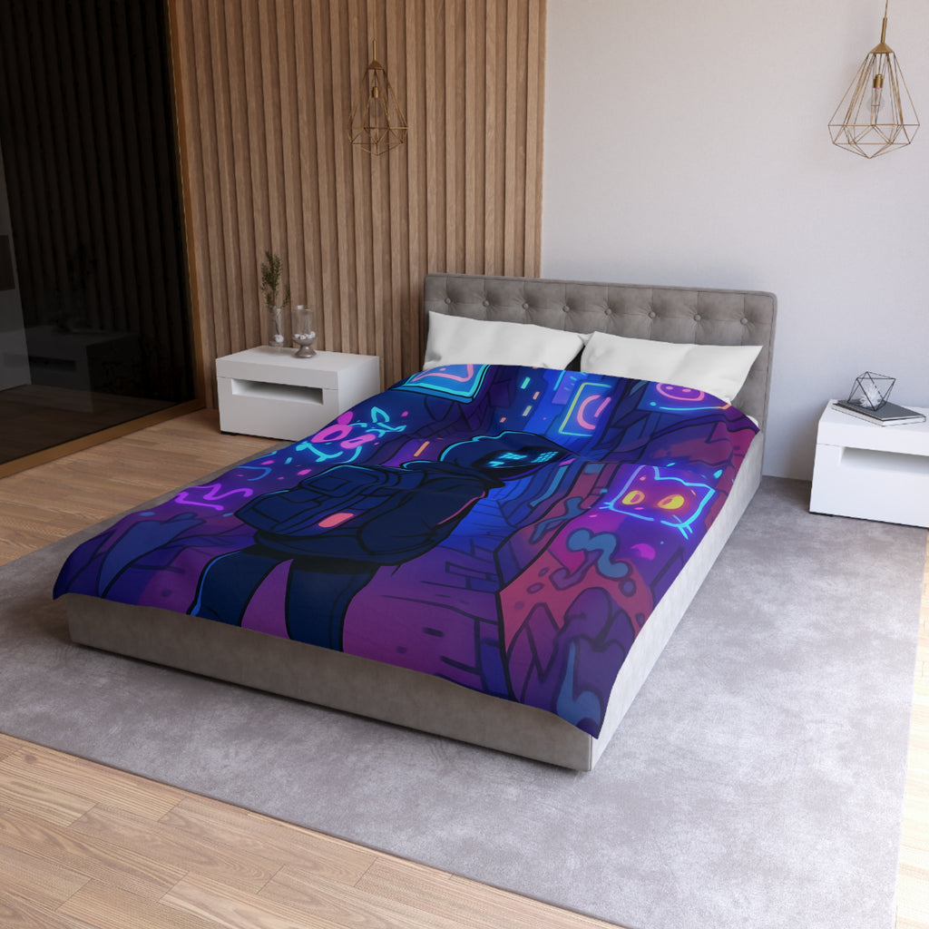 Housse de Couette Microfibre Illustration Unique Design Moderne Décoration Intérieure Raffinée