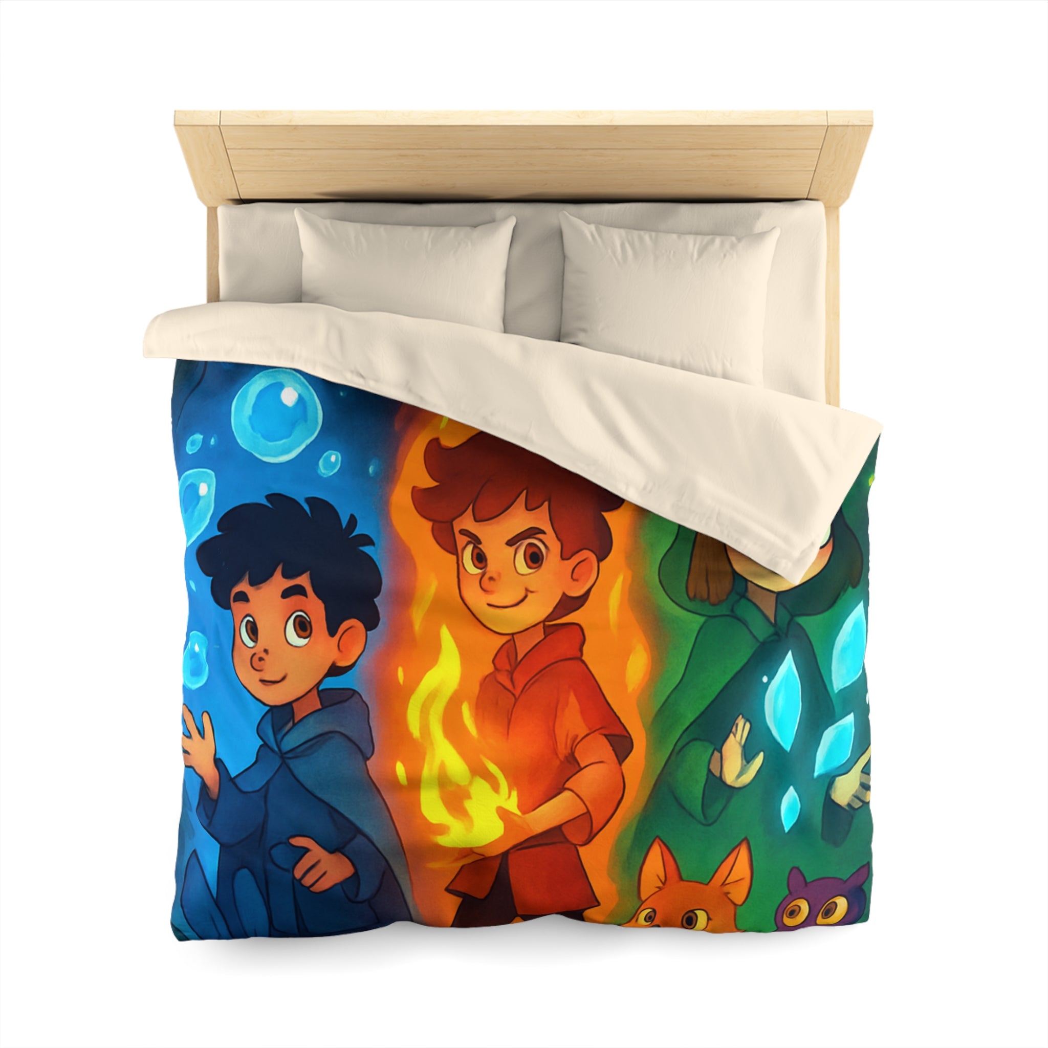 Housse de Couette Microfibre Design Artistique Moderne Décoration Chambre Confort Premium