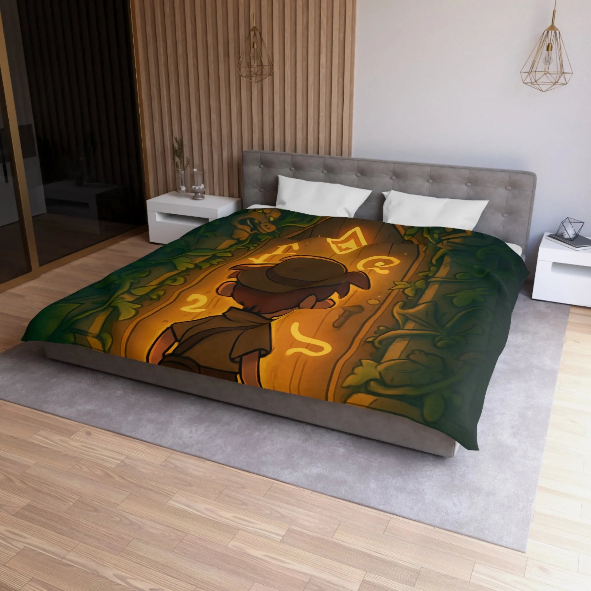 Explorez l'univers enchanté avec cette housse de couette magique et mystérieuse pour enfants