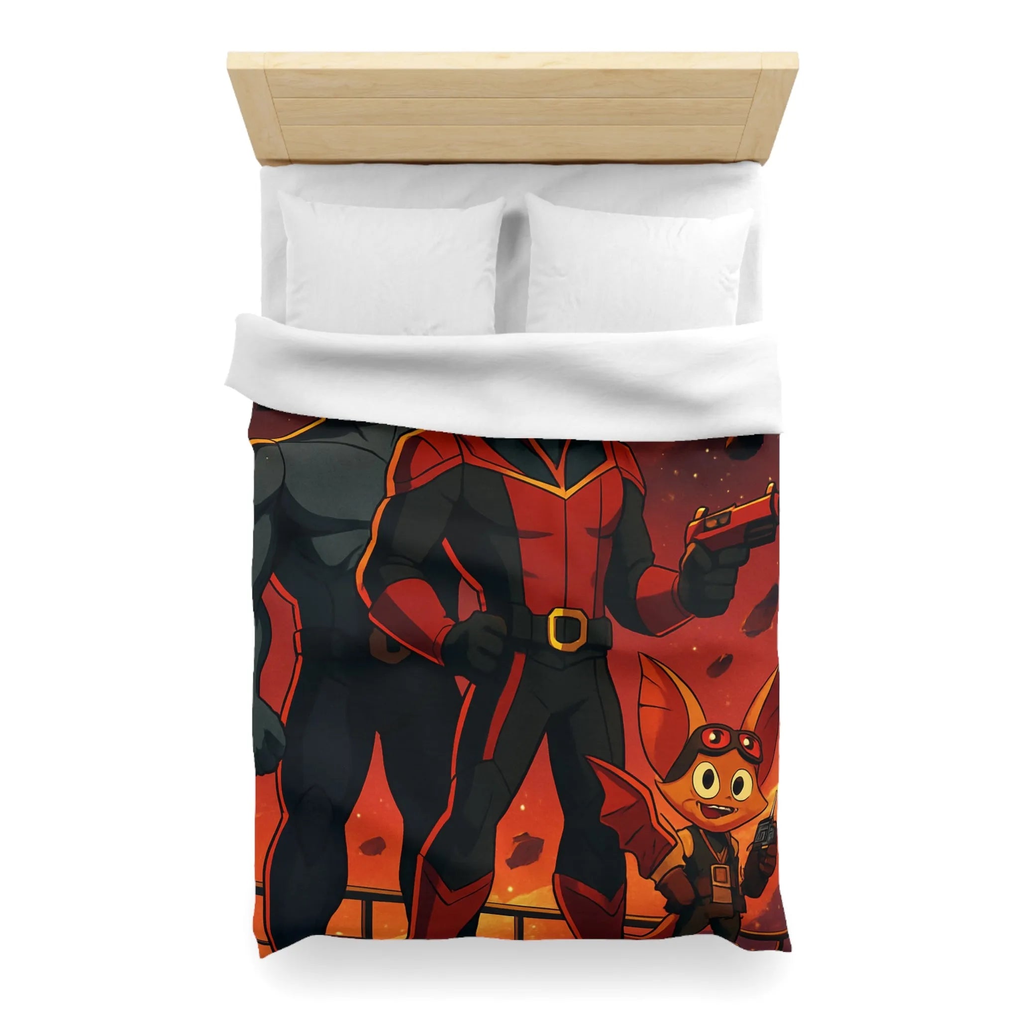 Housse de couette galactique avec héros cosmiques pour chambre d'enfant inspirante et colorée