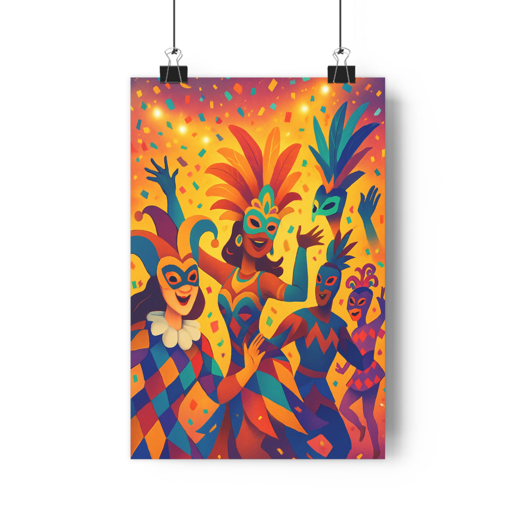 Poster décoratif cartoon bleu orange violet joyeux salon chambre intérieur dynamique vibrant ambiance festive