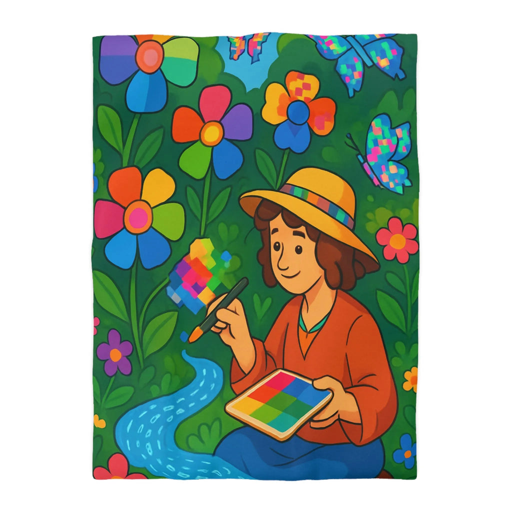 Housse de Couette Microfibre Art Graphique Contemporain Style Décoratif Chambre Tendance