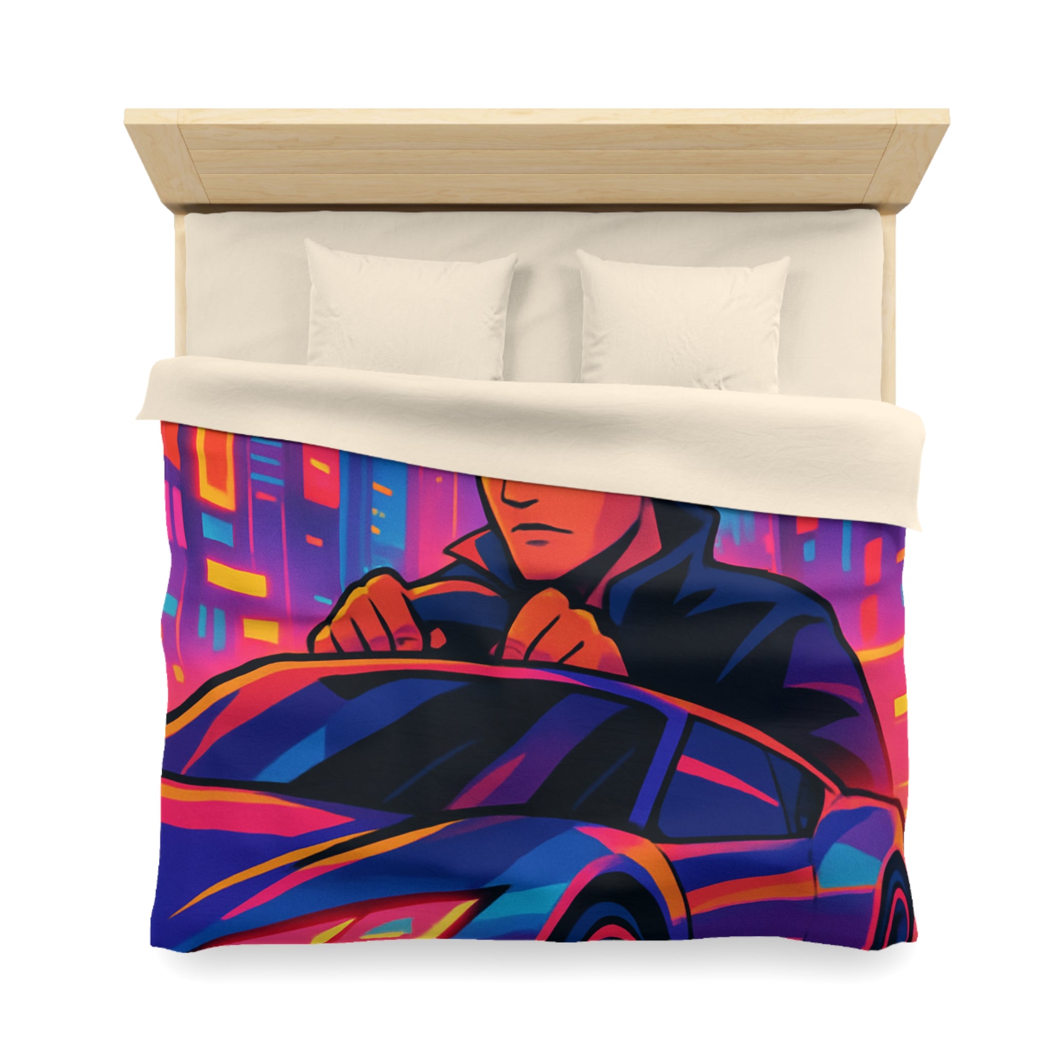 Housse de Couette Microfibre Design Artistique Moderne Décoration Chambre Confort Premium