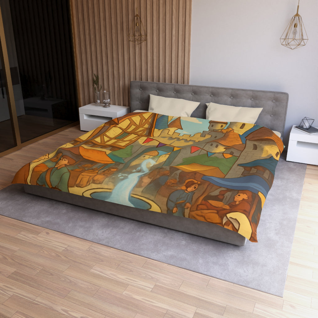 Housse de Couette Microfibre Design Artistique Moderne Décoration Chambre Confort Premium