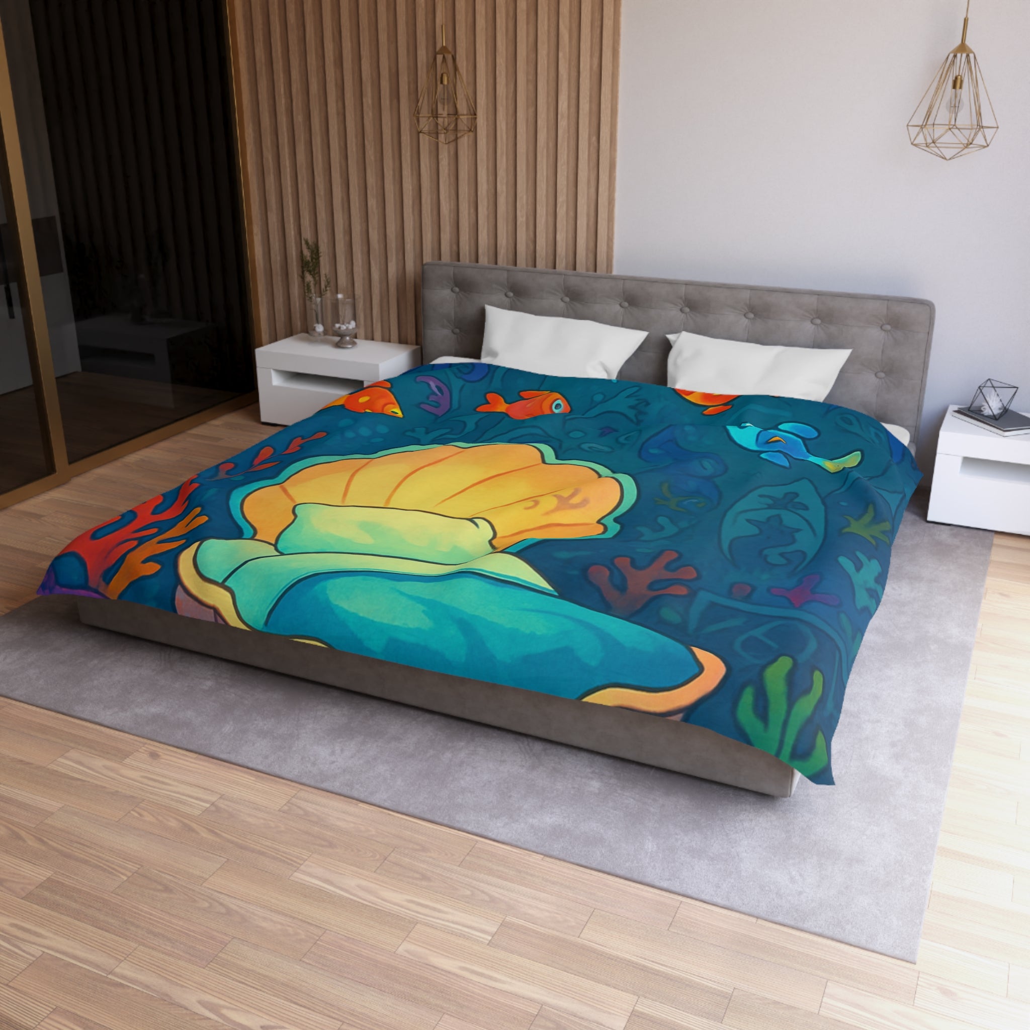 Plongée onirique sous-marine : Univers enchanteur pour chambre à coucher style marin