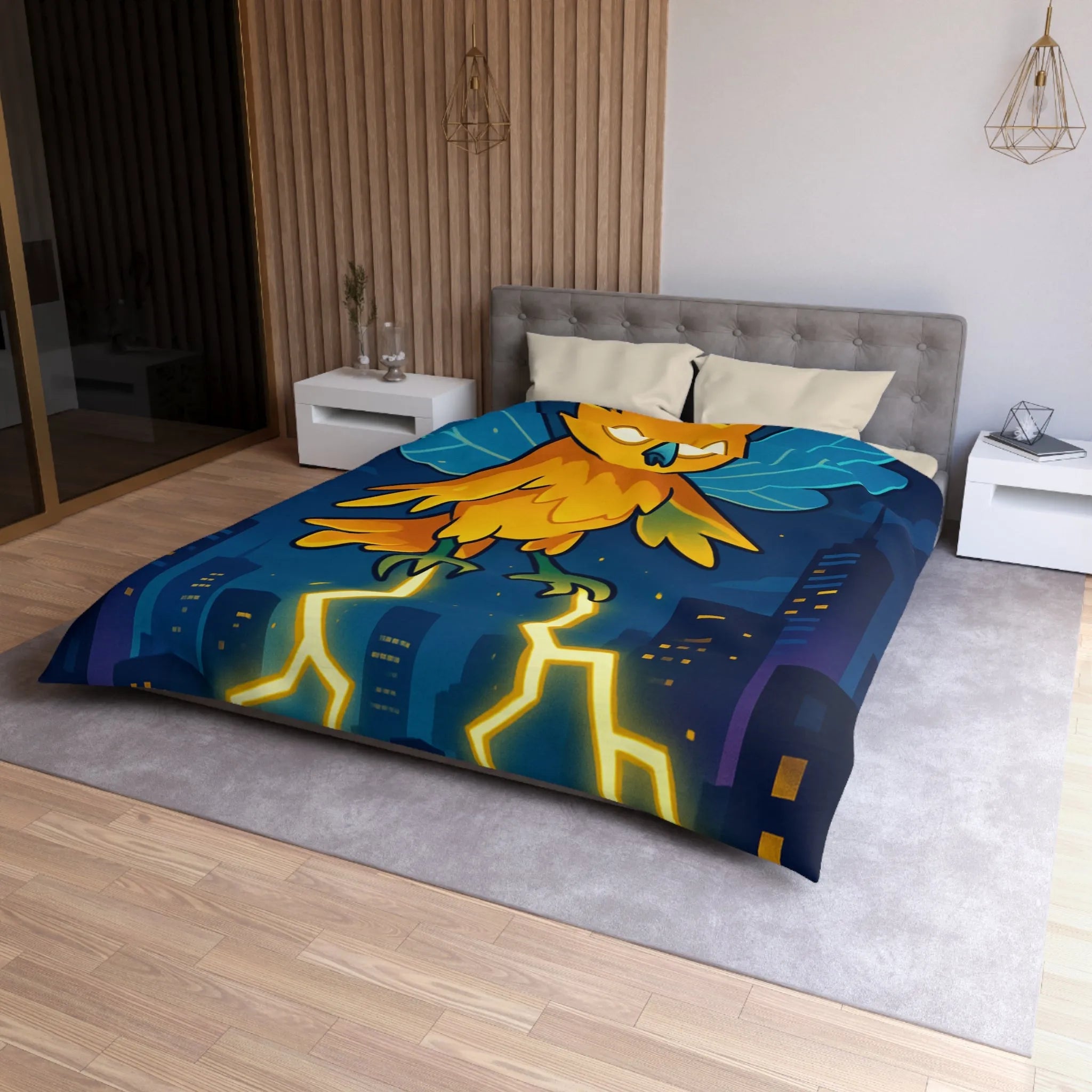 Housse de Couette Microfibre Art Graphique Contemporain Style Décoratif Chambre Tendance