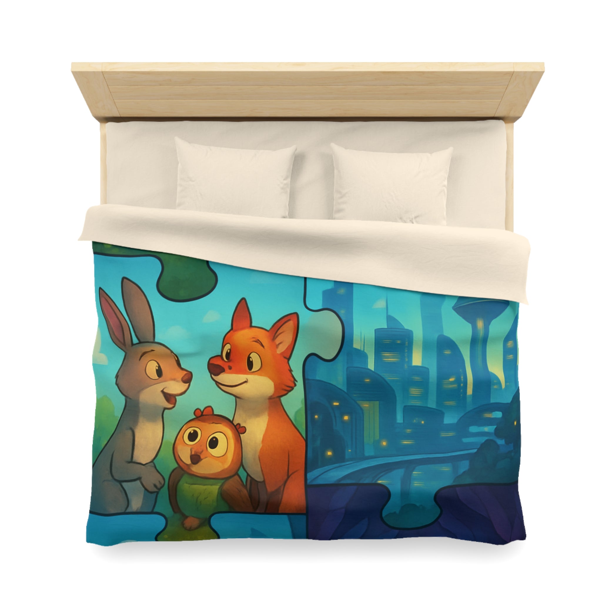 Housse de Couette Microfibre Design Artistique Moderne Décoration Chambre Confort Premium