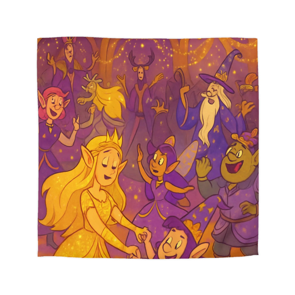 Housse de Couette Féerique avec Elfe dans une Scène de Fête Magique Enchantée