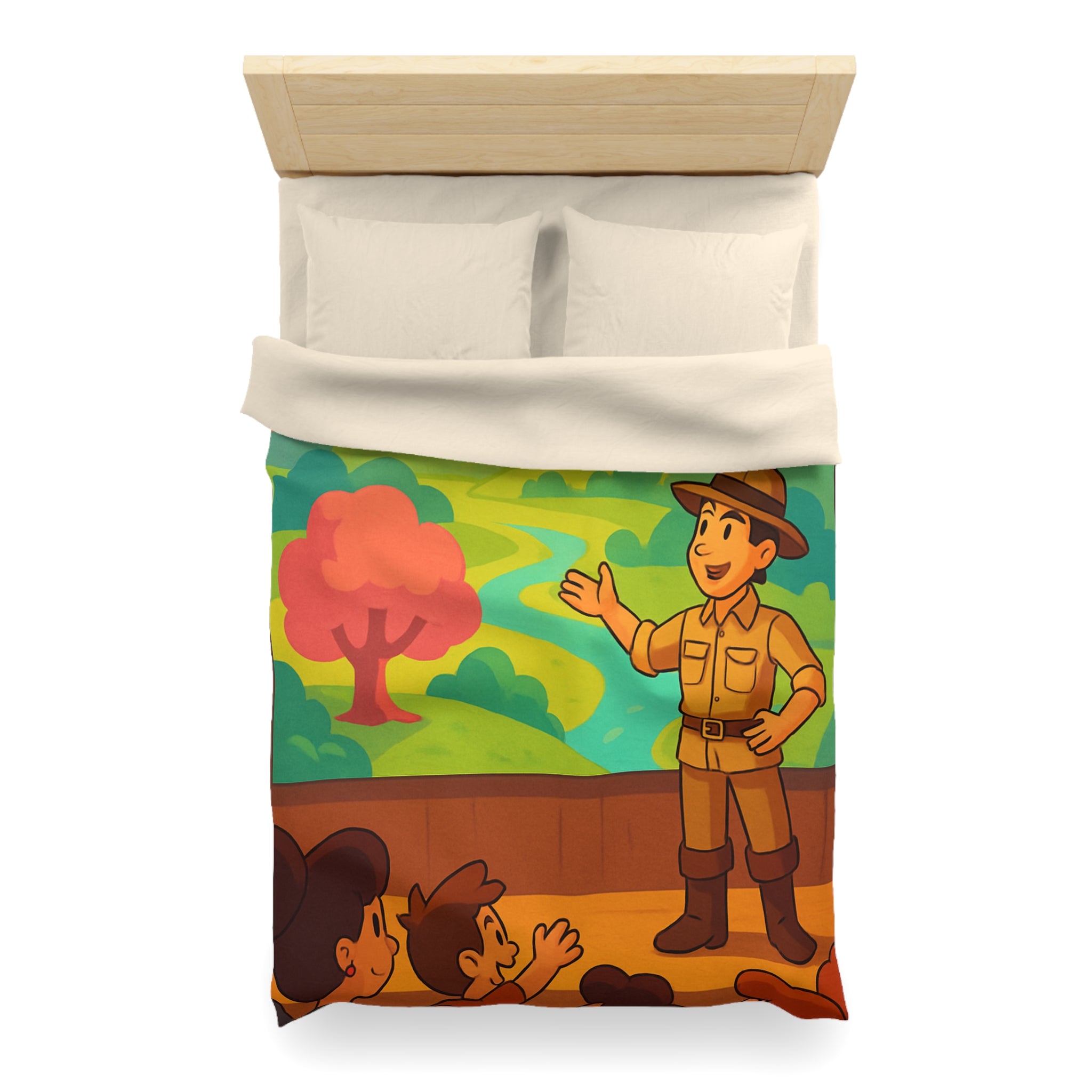 Housse de Couette Microfibre Illustration Unique Design Moderne Décoration Intérieure Raffinée