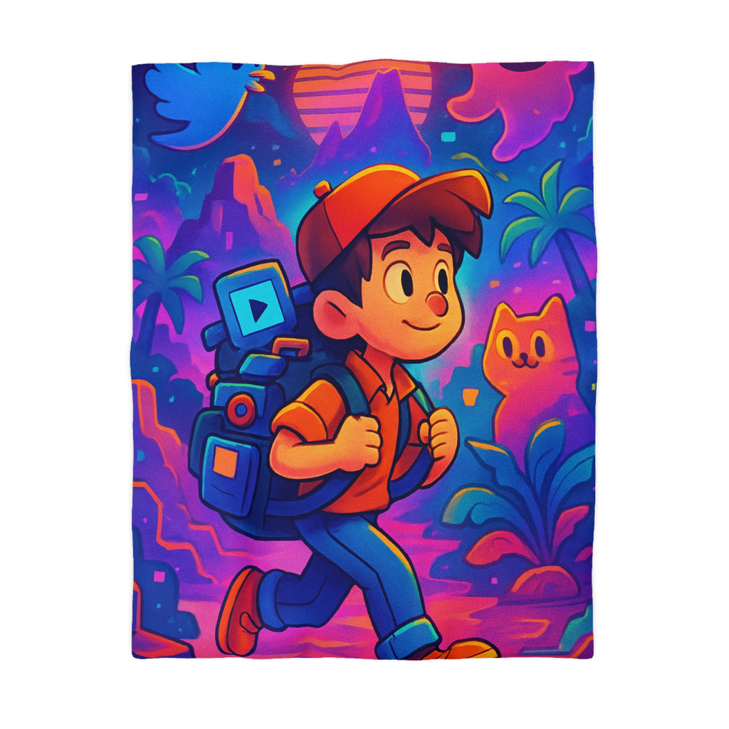 Housse de Couette Microfibre Motif Créatif Original Style Contemporain Chambre Élégante