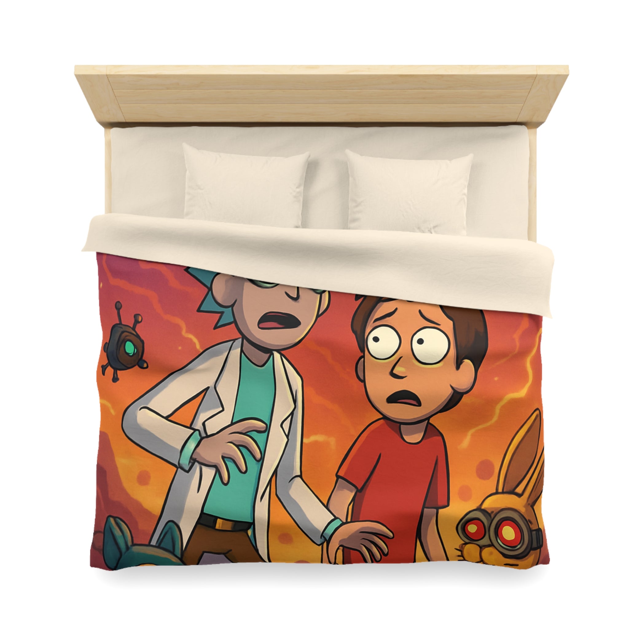 Housse de Couette Microfibre Motif Créatif Original Style Contemporain Chambre Élégante