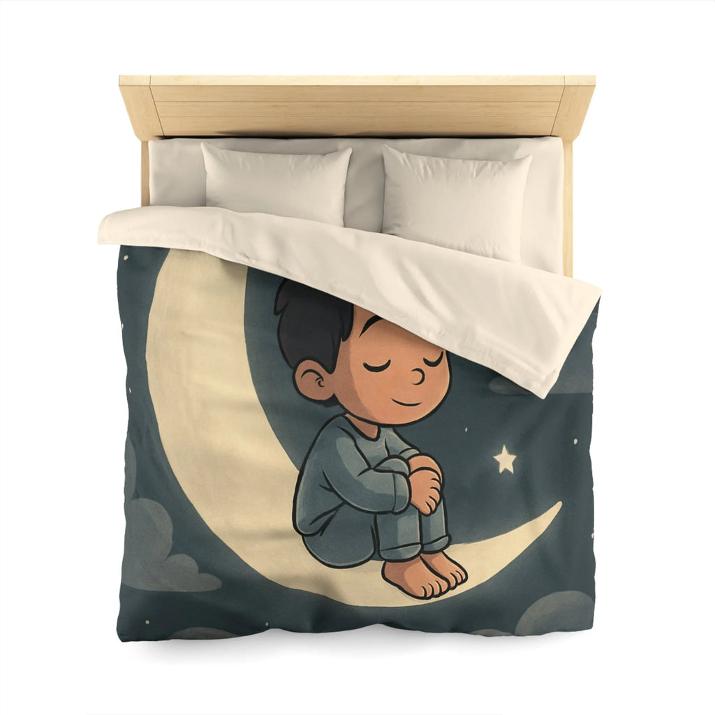 Enchantez les rêves de votre enfant avec cette housse de couette lune étoilée