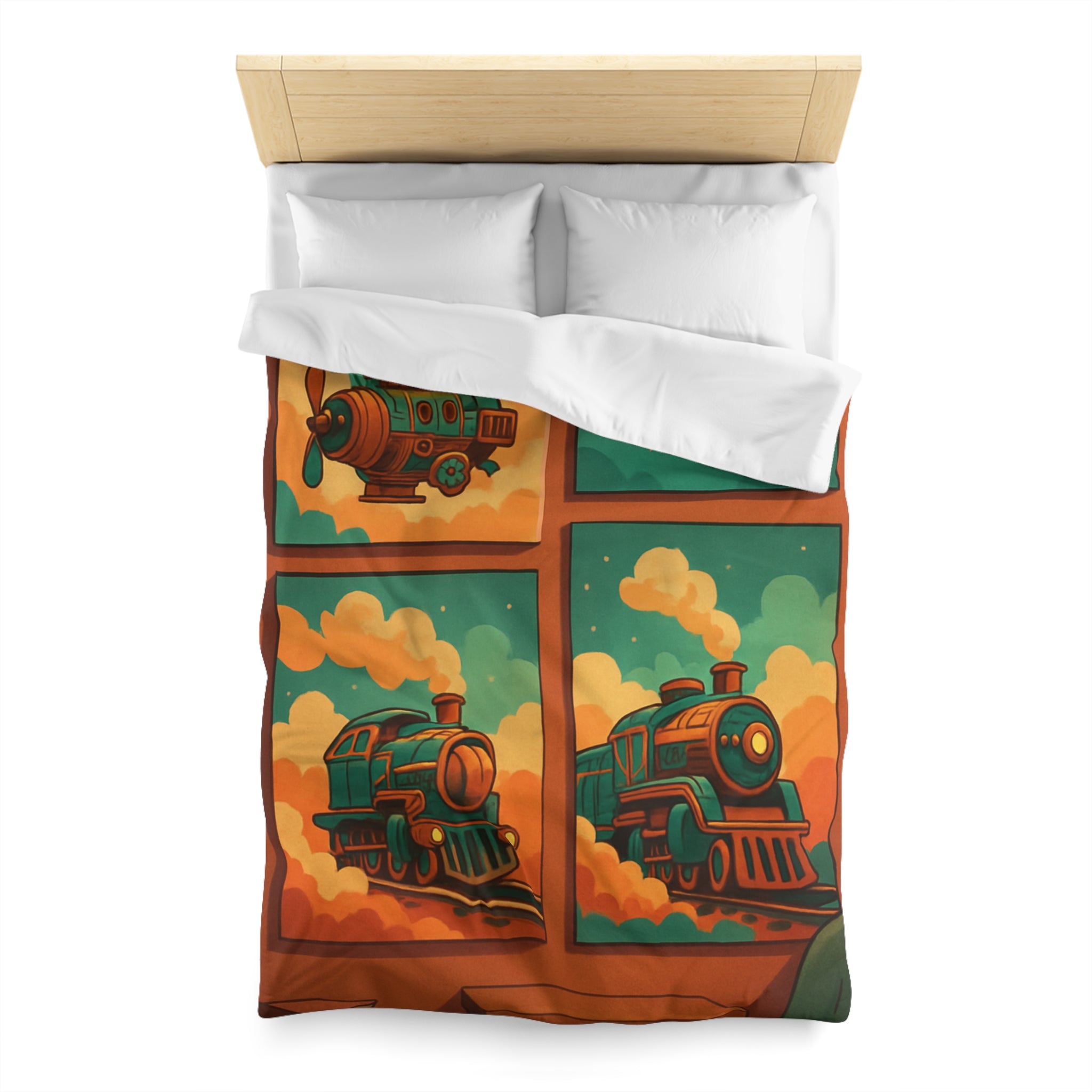 Housse de Couette Microfibre Design Artistique Moderne Décoration Chambre Confort Premium