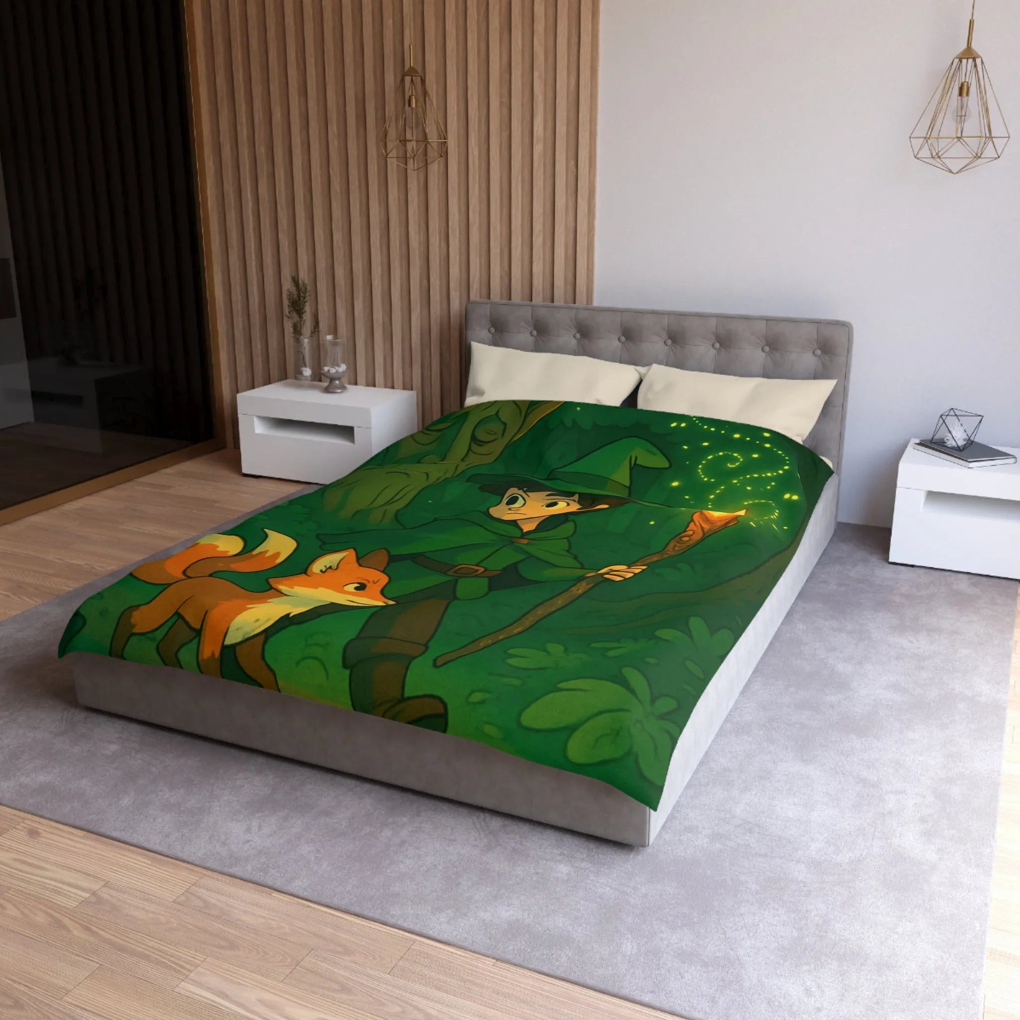 Housse de Couette Microfibre Art Graphique Contemporain Style Décoratif Chambre Tendance