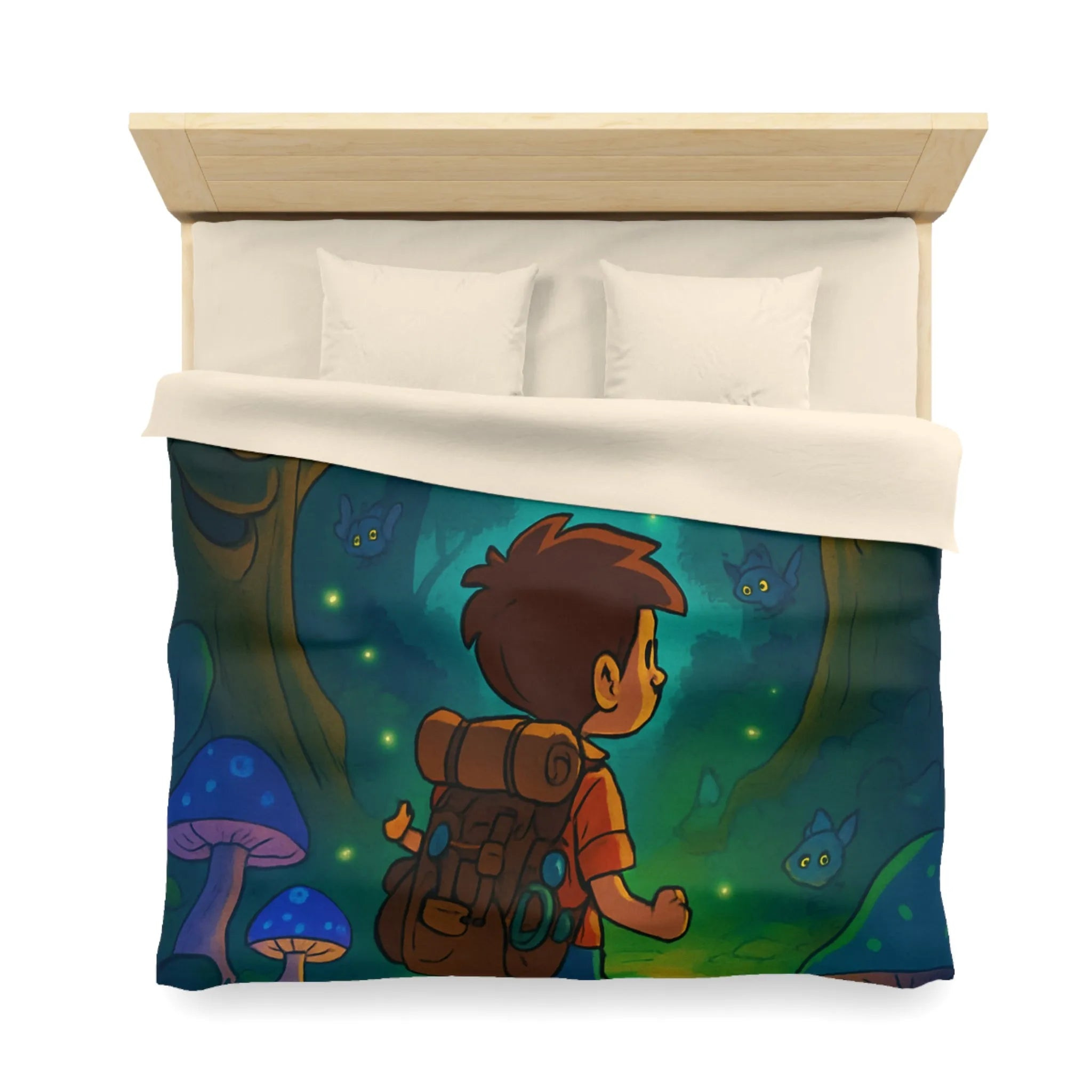 Housse de couette magique avec forêt enchantée lumineuse pour chambre d’enfant rêveuse