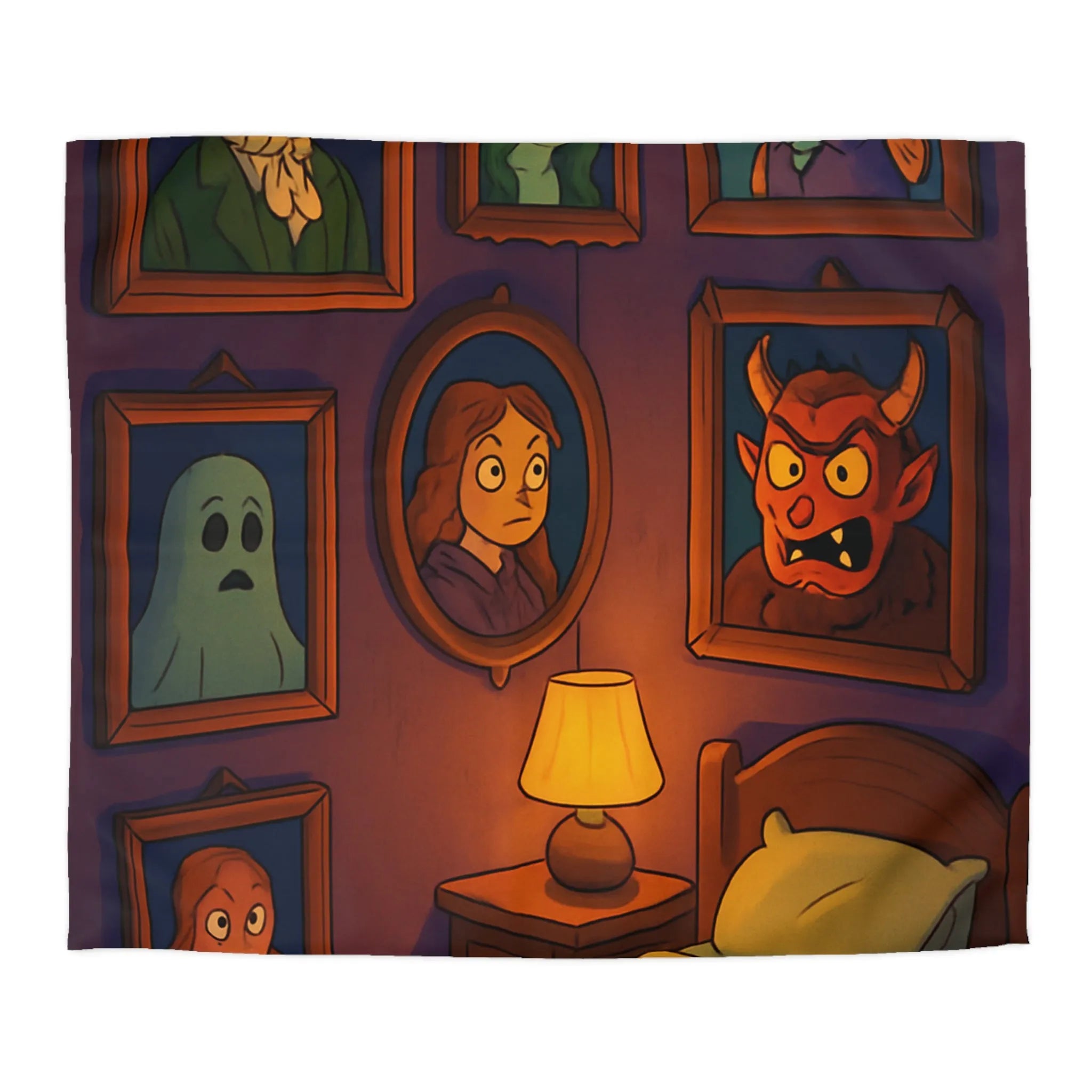 Housse de couette chambre fantaisie avec portraits enchanteurs pour une ambiance mystérieuse et magique