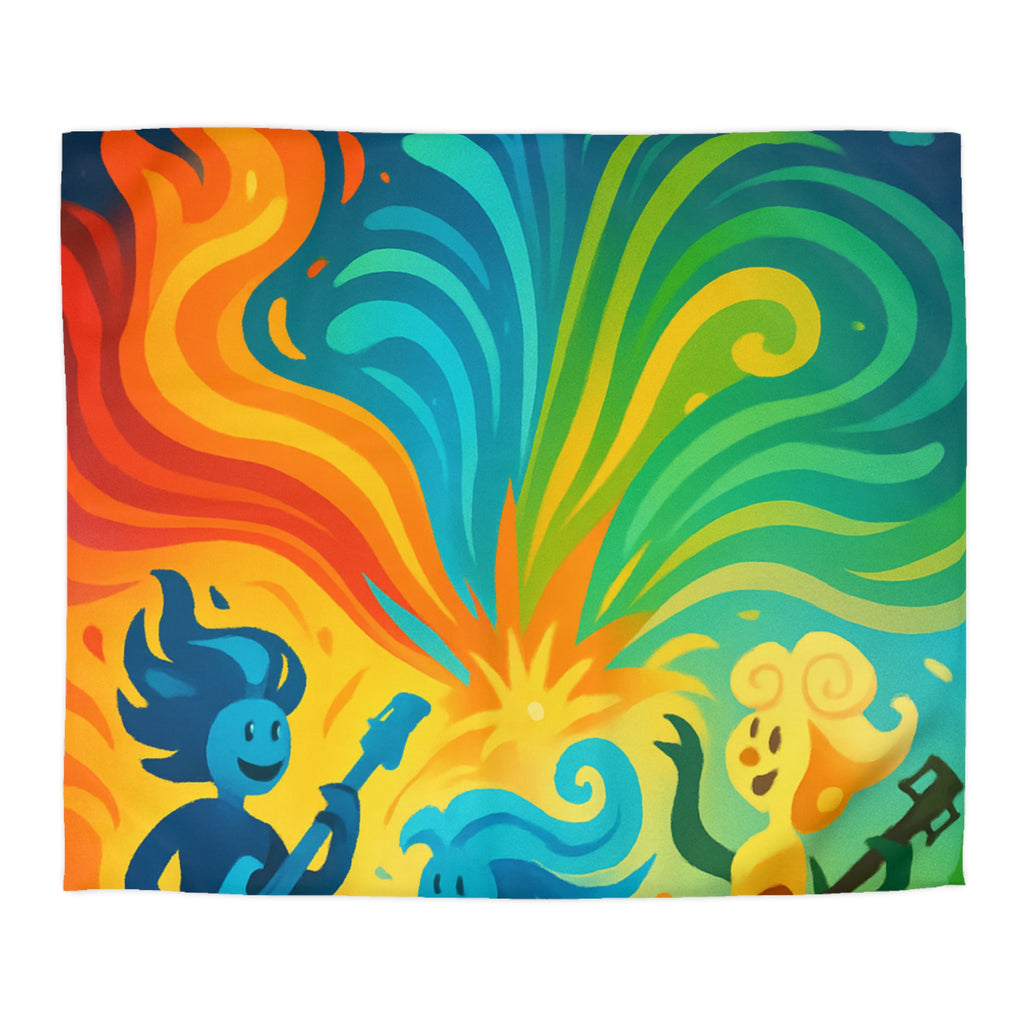 Housse de Couette Microfibre Illustration Unique Design Moderne Décoration Intérieure Raffinée