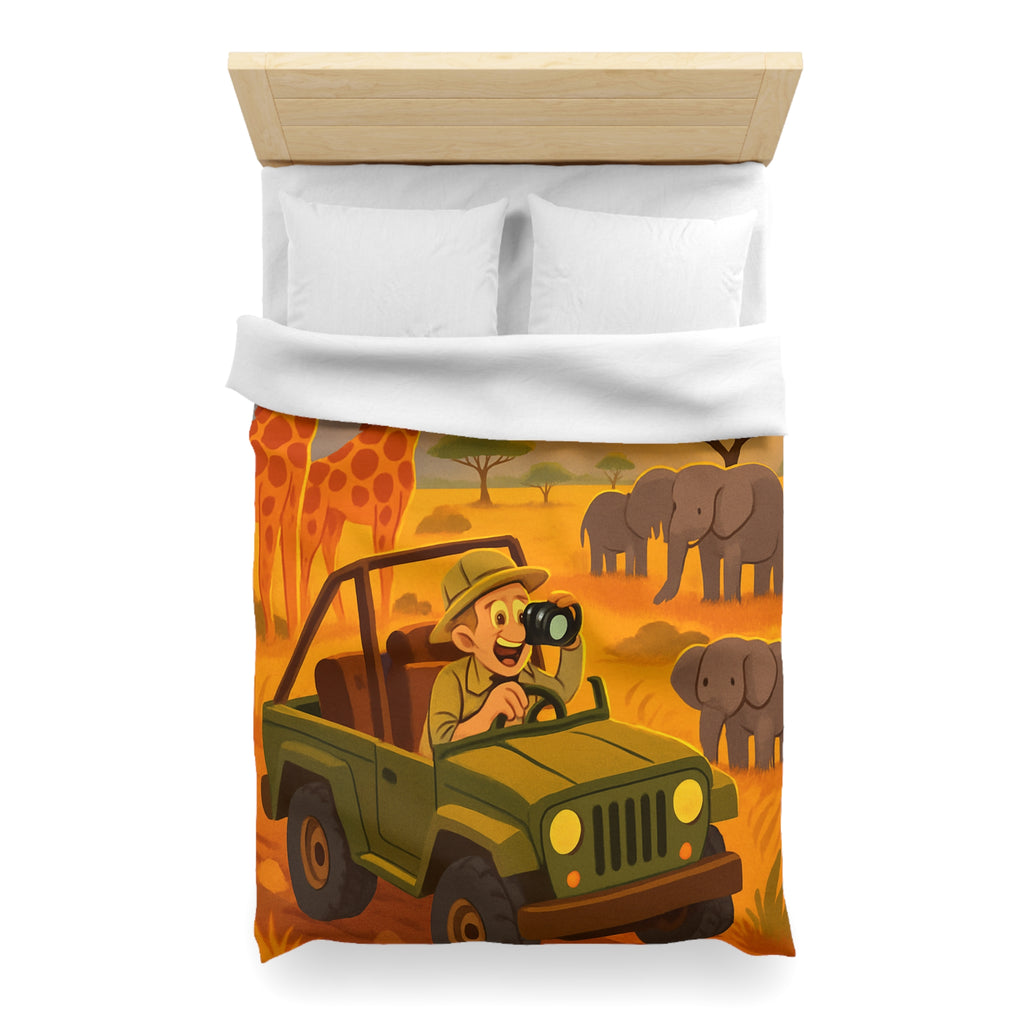 Housse de Couette Safari avec Animaux et Paysage Africain pour Chambre Enfant Aventure