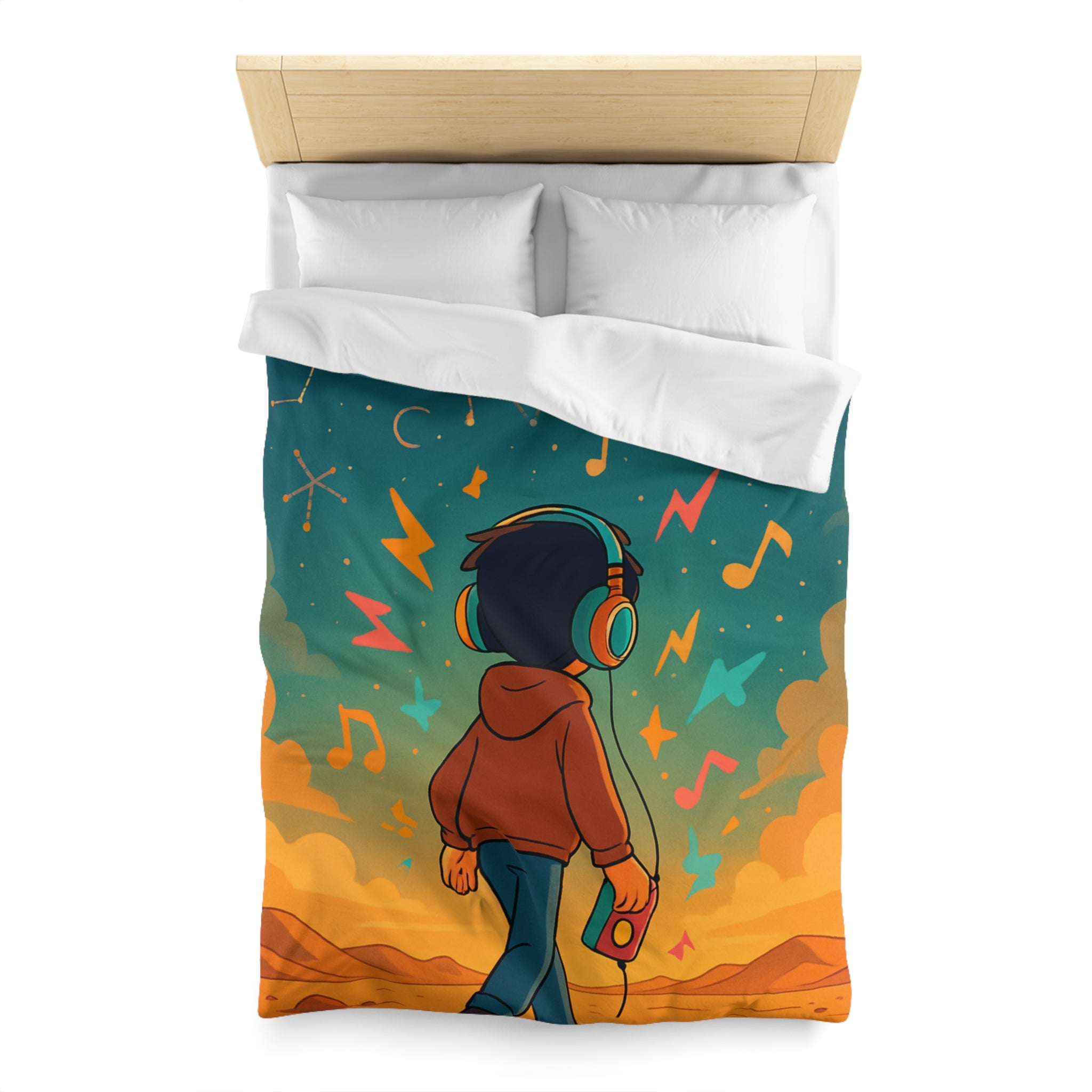 Housse de couette rêve étoilé pour jeunes musiciens et amateurs de constellations