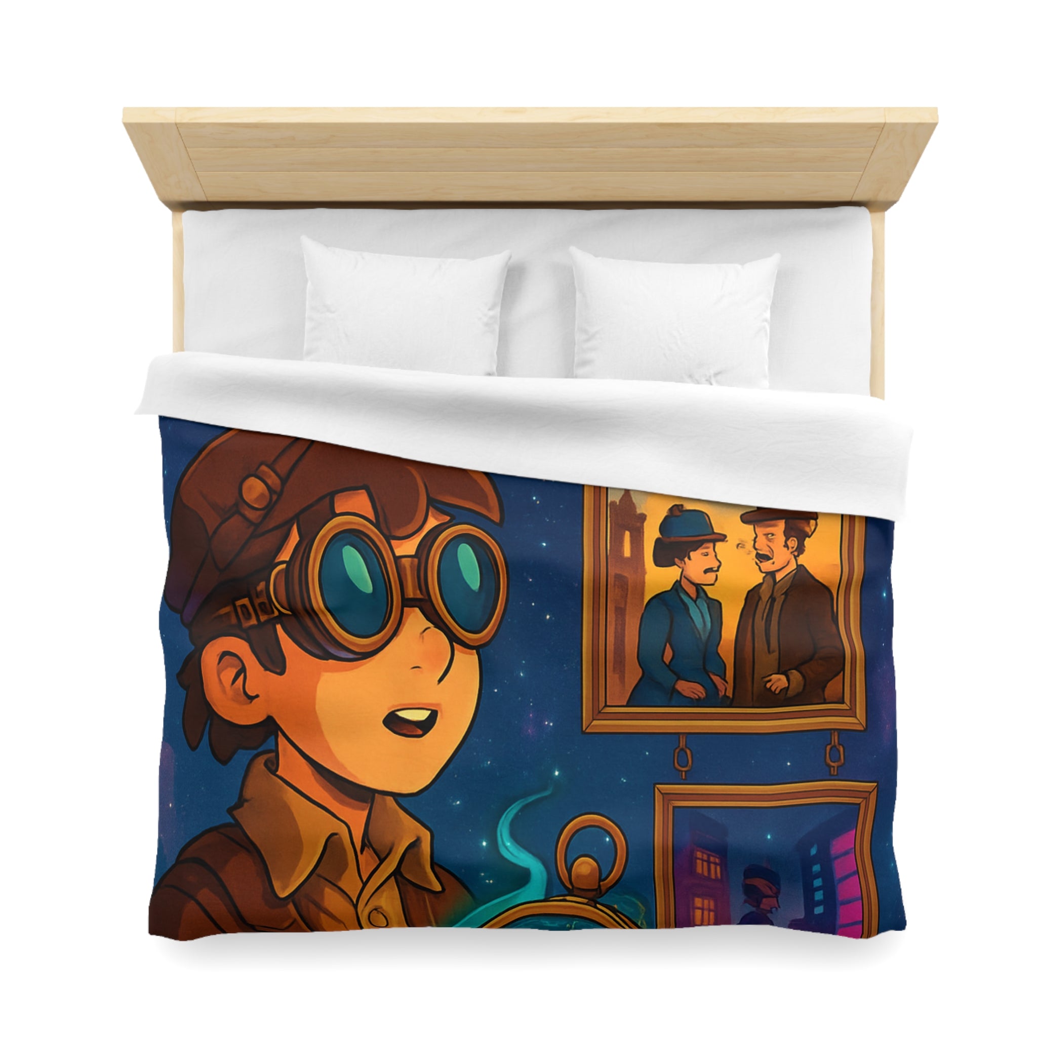 Housse de Couette Microfibre Design Artistique Moderne Décoration Chambre Confort Premium