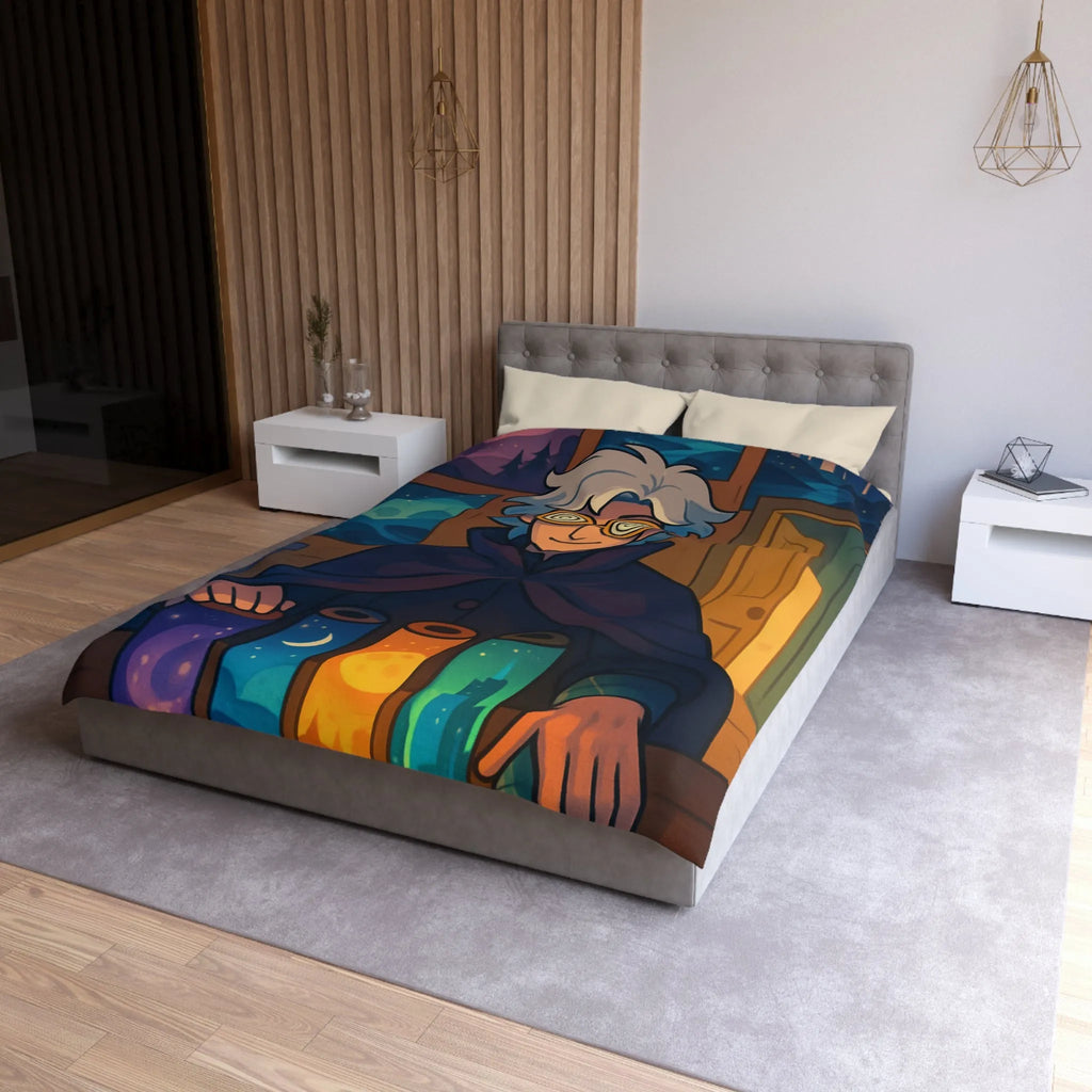 Housse de couette magique avec design nocturne sur fond de lune et étoiles