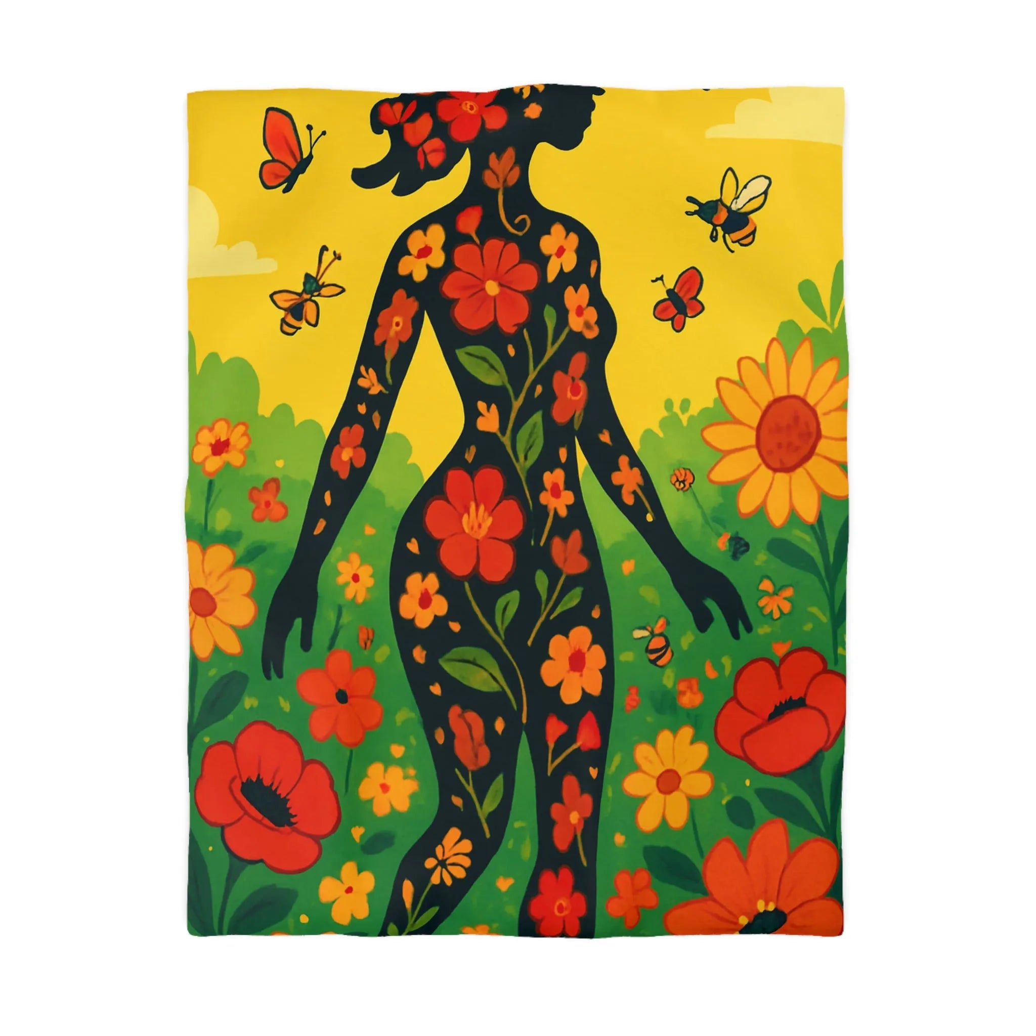 Housse de Couette Microfibre Art Graphique Contemporain Style Décoratif Chambre Tendance