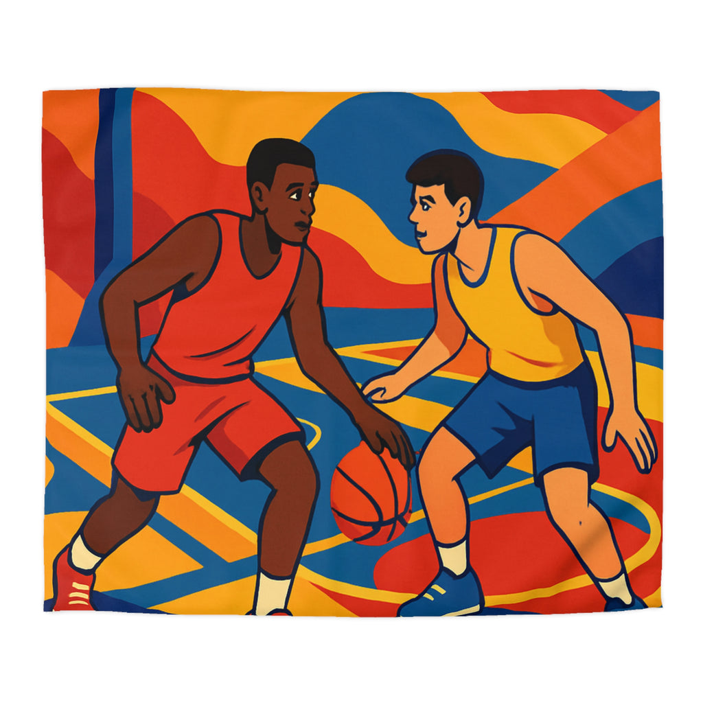 Idée Housse de Couette Basketball Colorée Style Rétro Dynamique pour Chambre Sportive