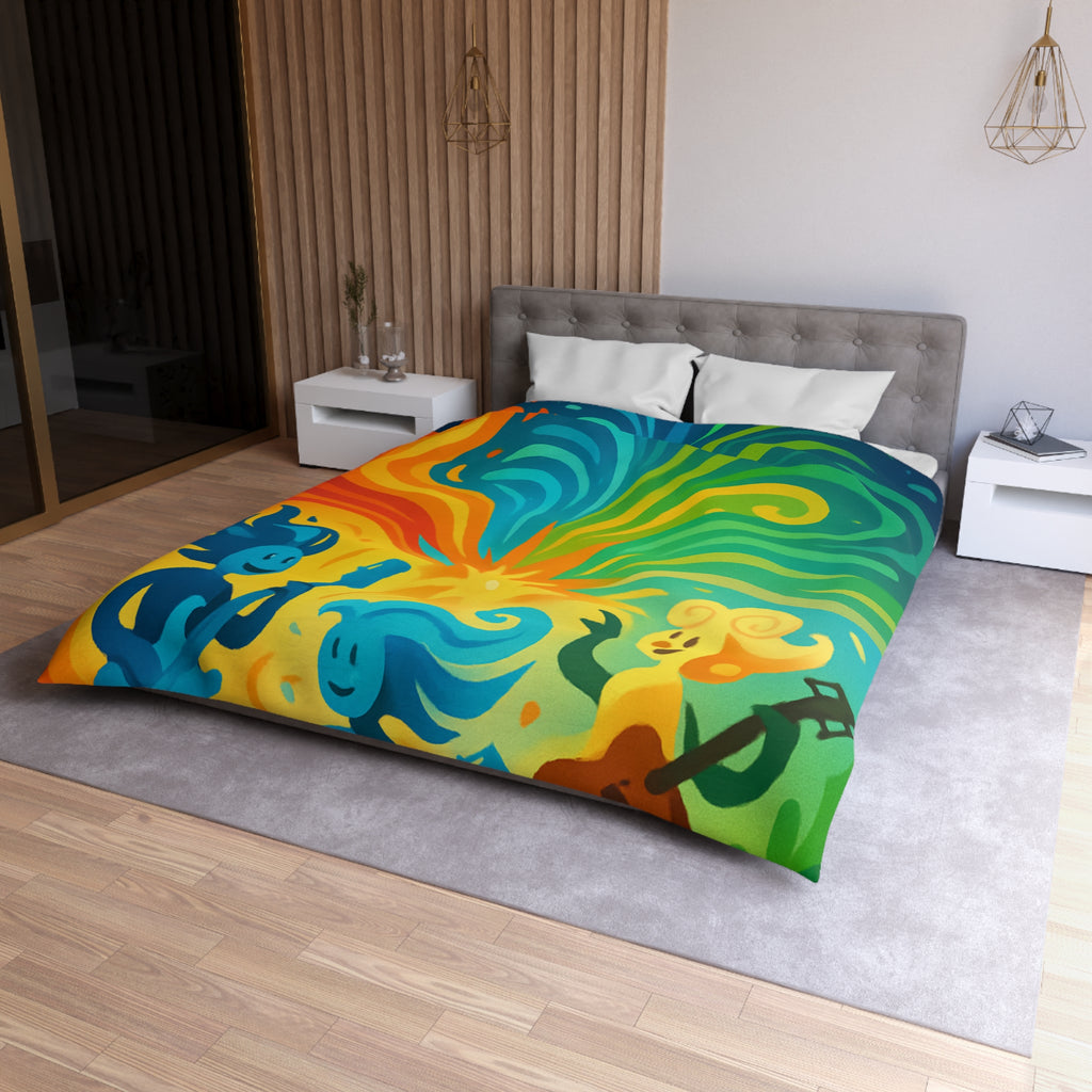 Housse de Couette Microfibre Illustration Unique Design Moderne Décoration Intérieure Raffinée