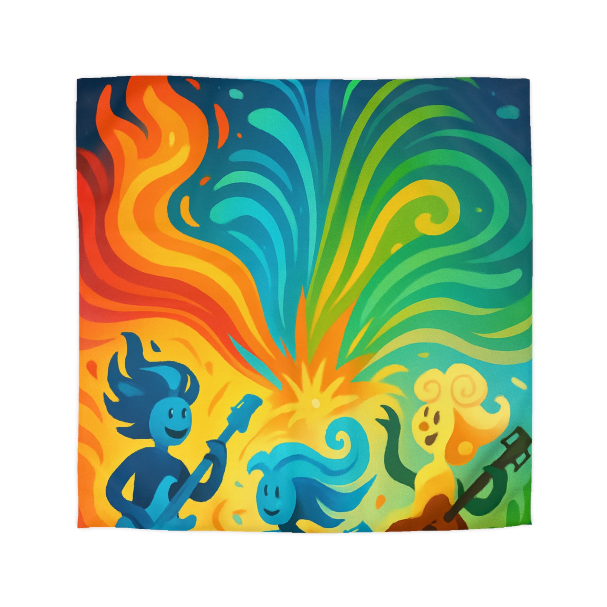 Housse de Couette Microfibre Illustration Unique Design Moderne Décoration Intérieure Raffinée