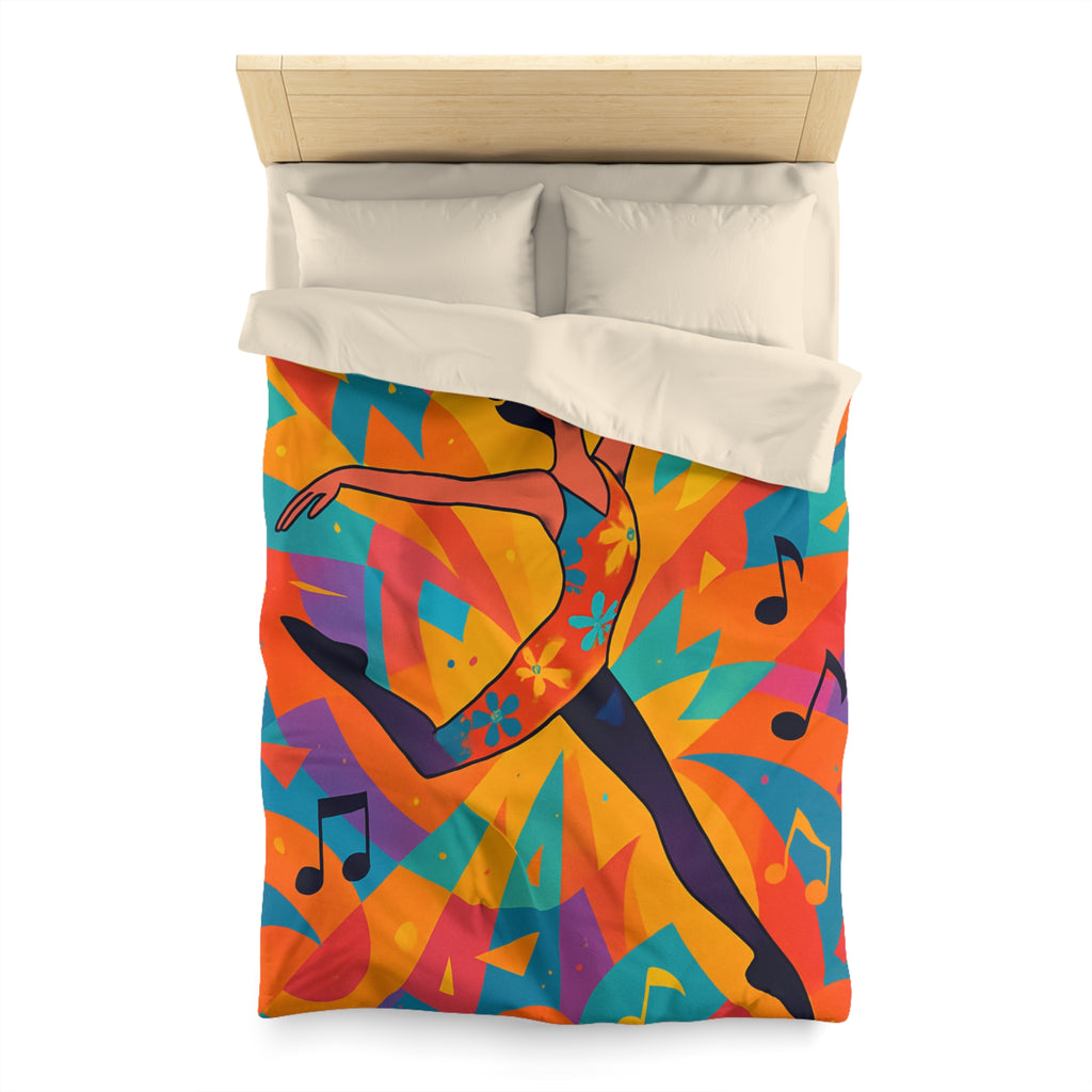 Housse de couette vibrante avec danseur aux couleurs éclatantes et motifs musicaux