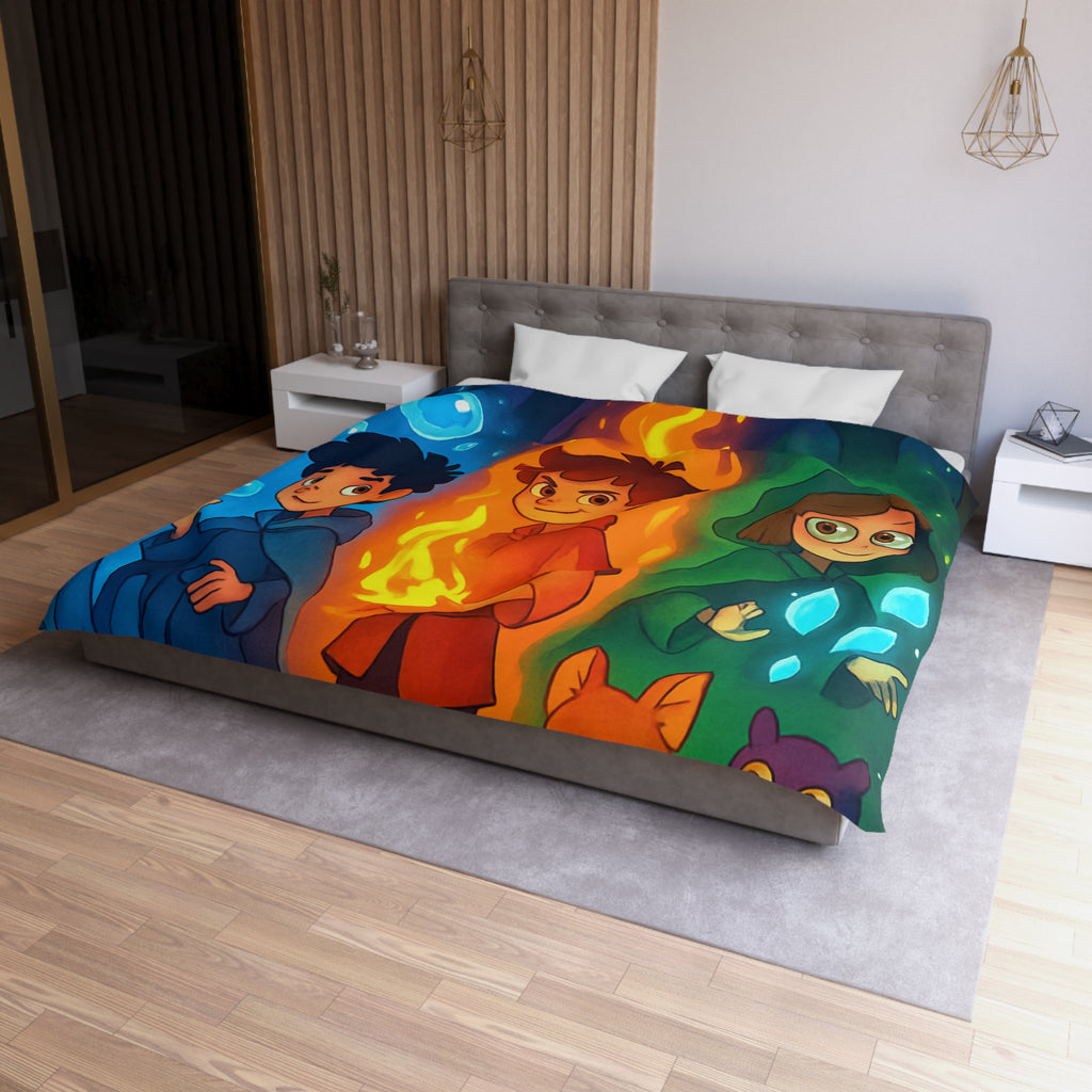 Housse de Couette Microfibre Design Artistique Moderne Décoration Chambre Confort Premium