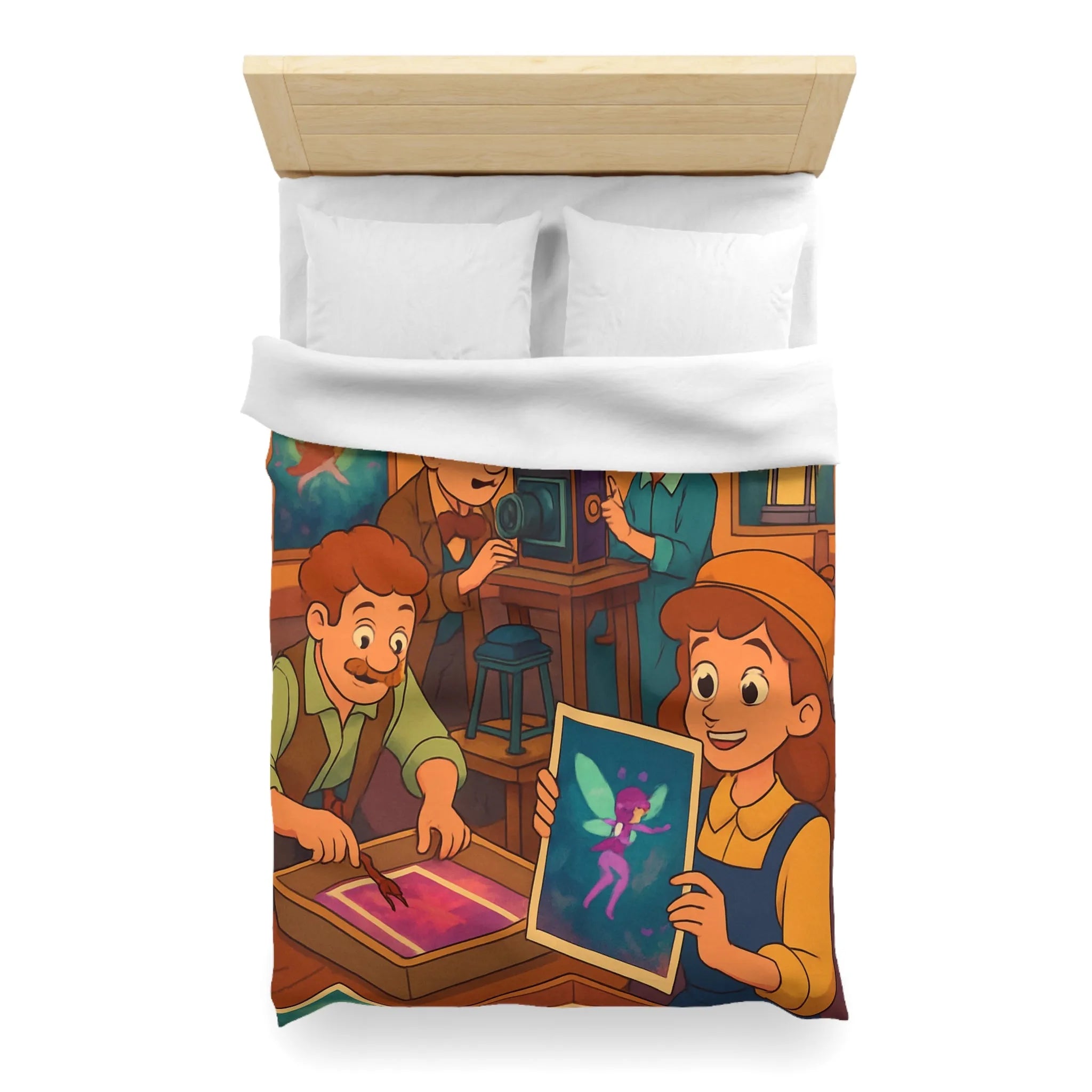 Housse de Couette Microfibre Art Graphique Contemporain Style Décoratif Chambre Tendance