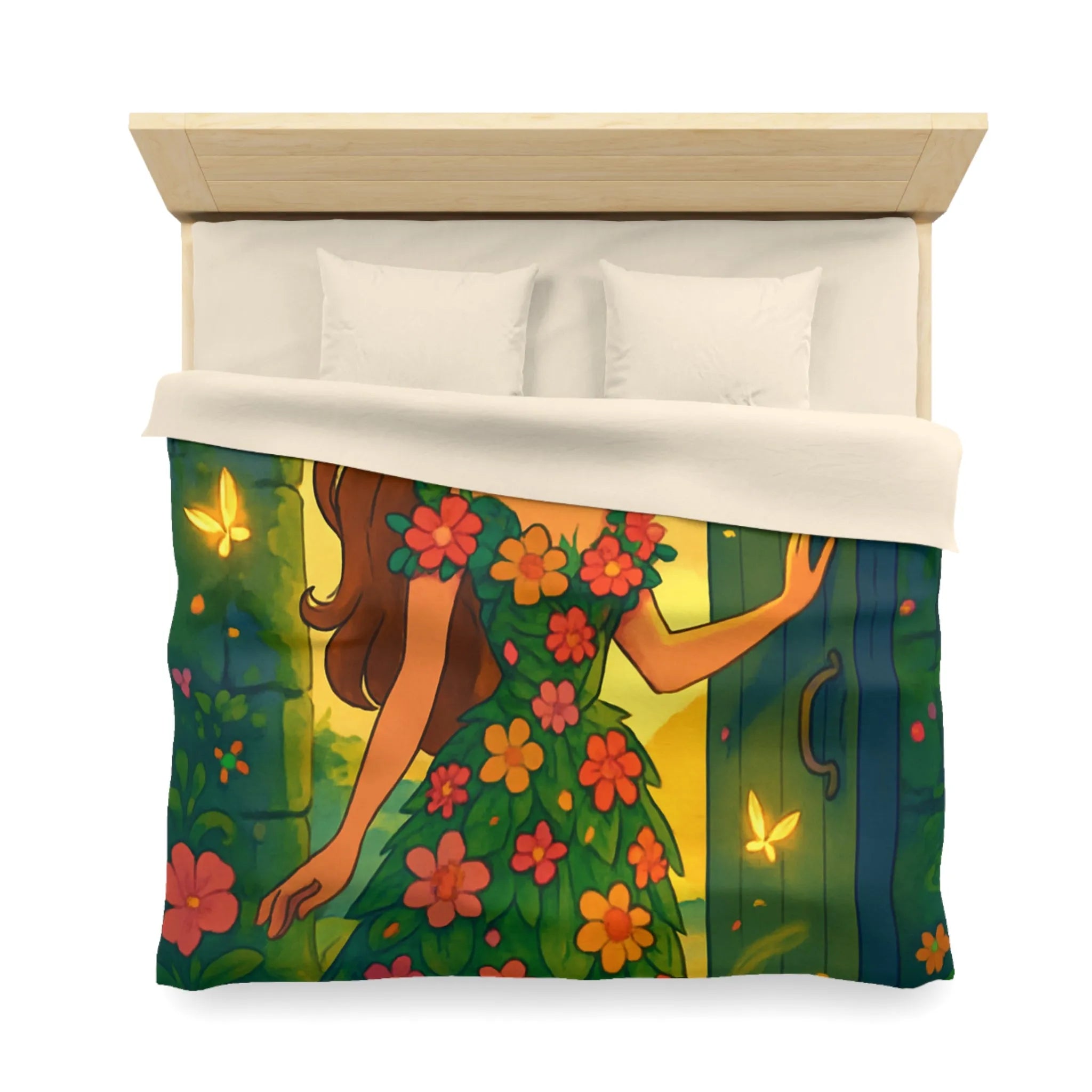 Élégante Housse Floral Elfique Inspirée par la Beauté Enchantée de la Nature Mystique