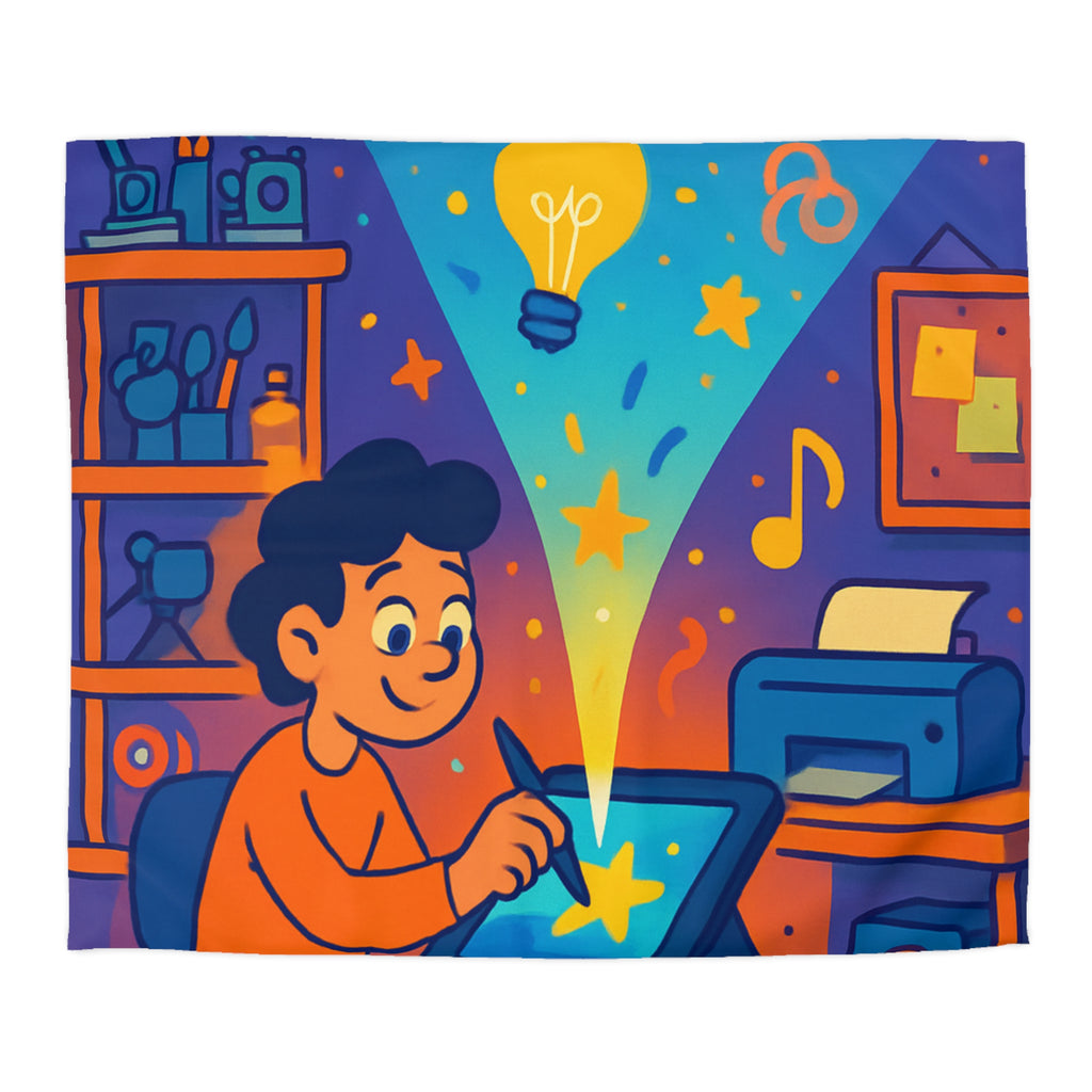 Housse de couette vibrante pour passionnés d'art numérique et créativité éclatante