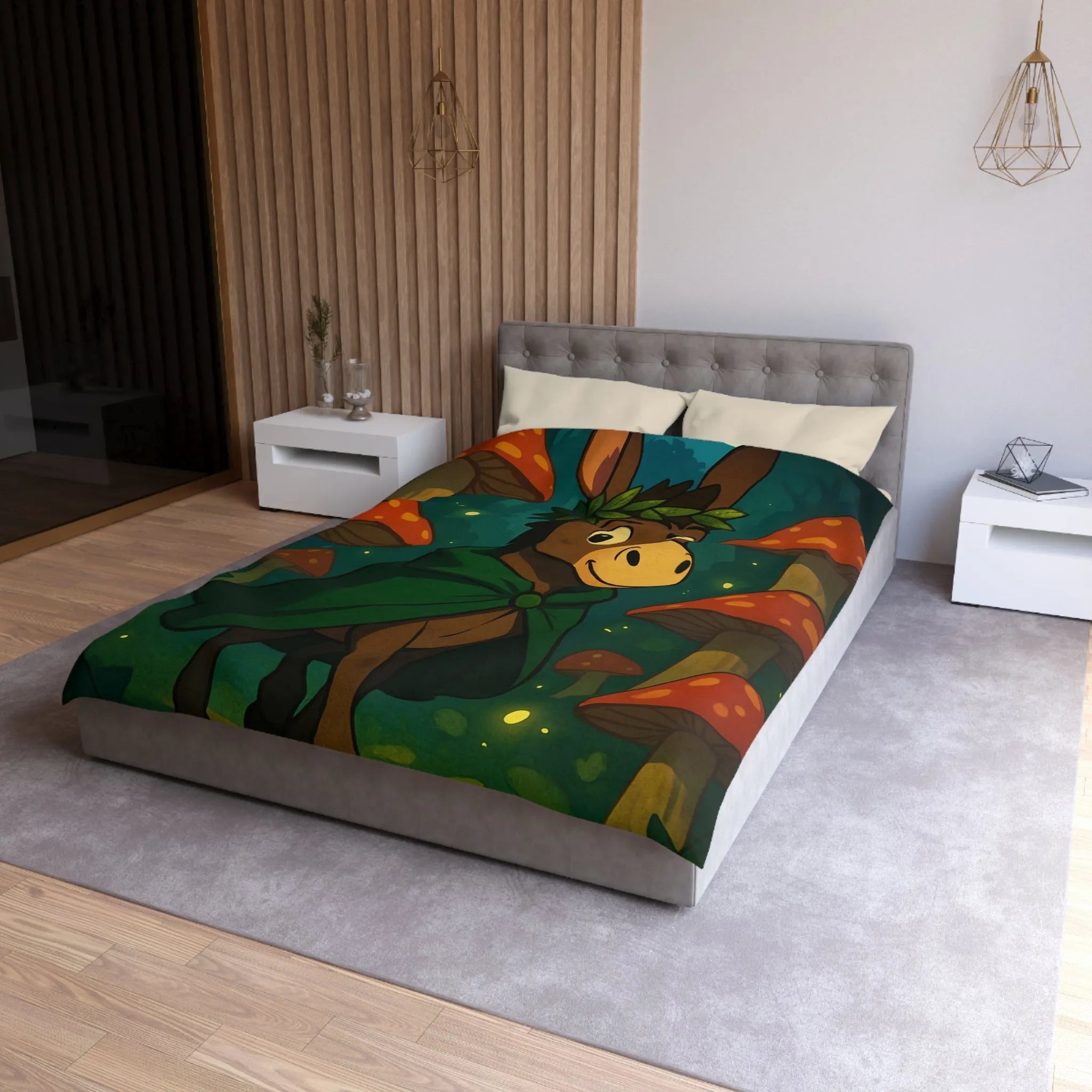 Housse de Couette Microfibre Art Graphique Contemporain Style Décoratif Chambre Tendance