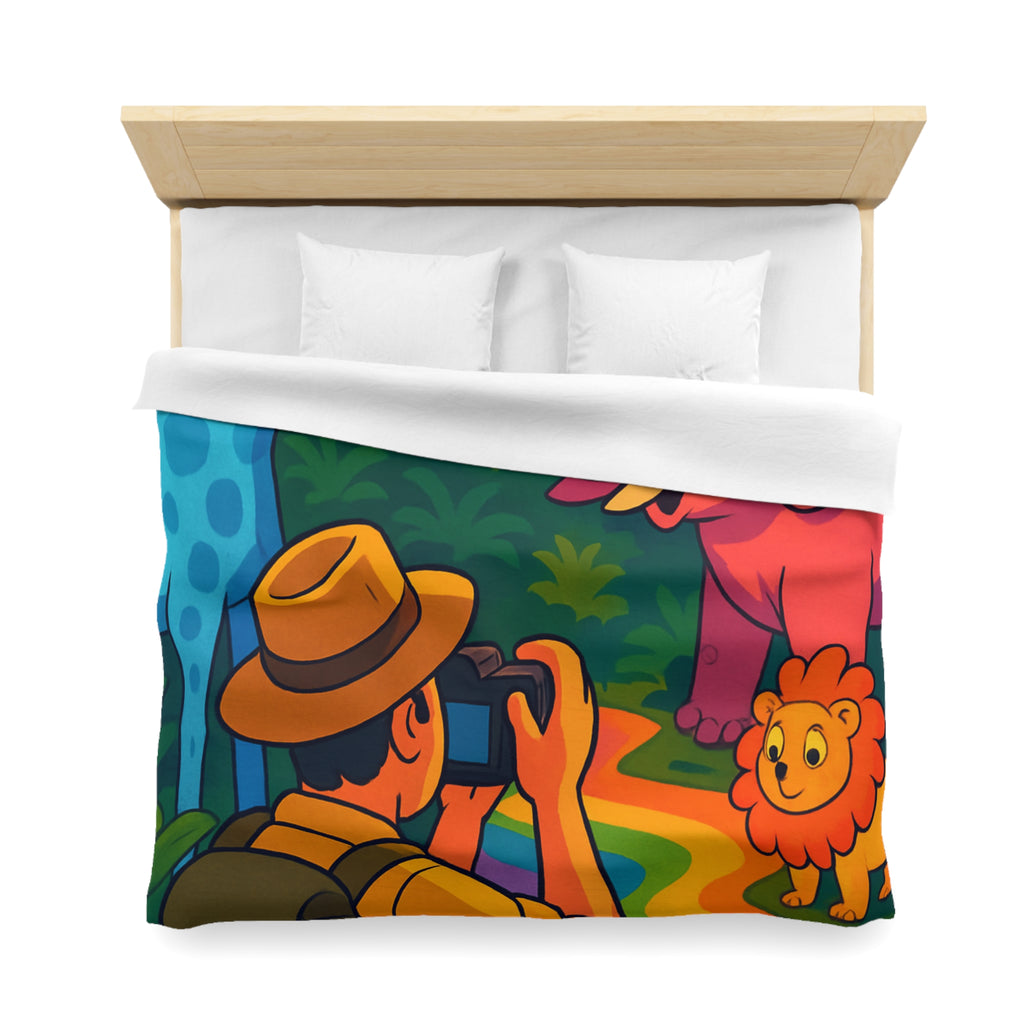 Housse de Couette Microfibre Illustration Unique Design Moderne Décoration Intérieure Raffinée