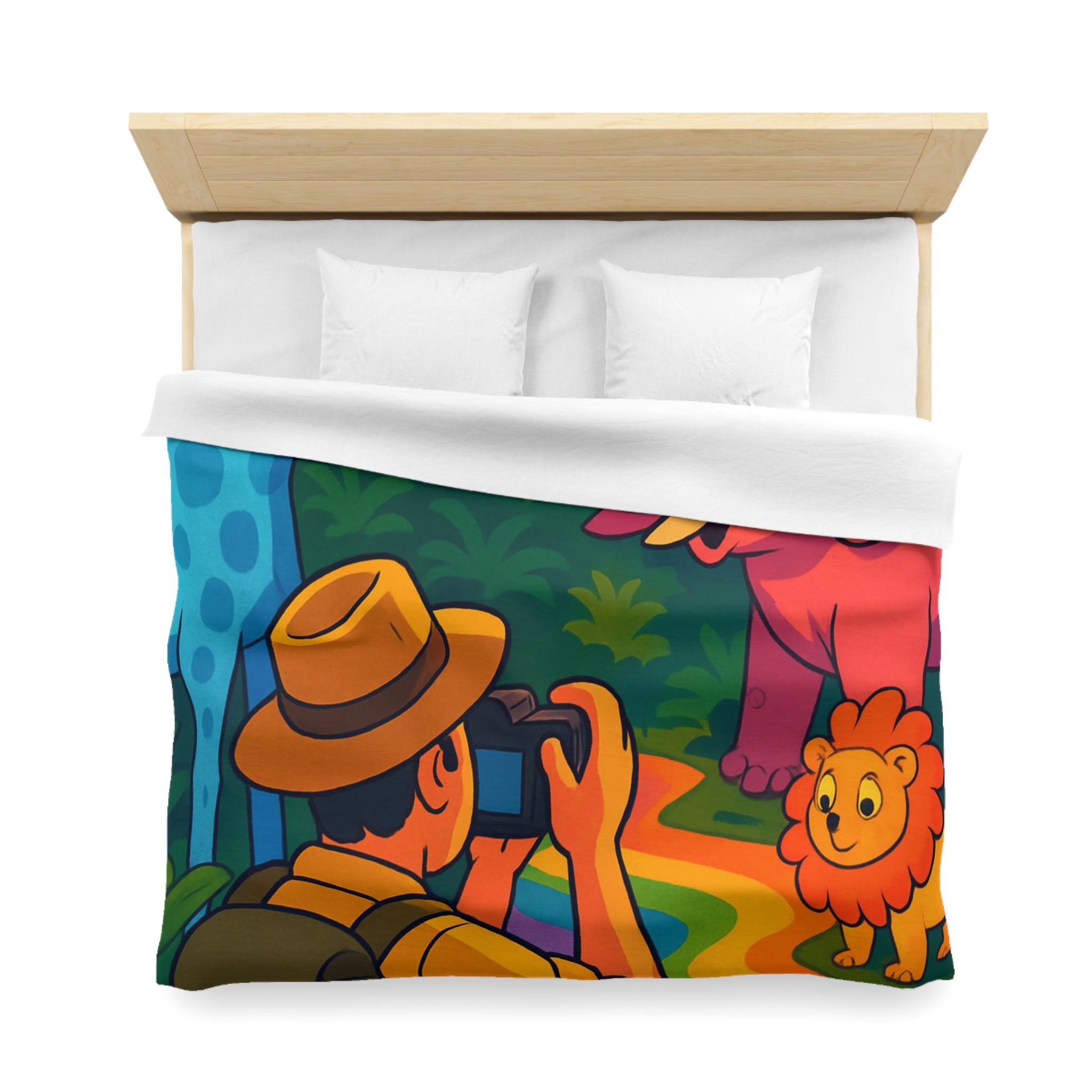 Housse de Couette Microfibre Illustration Unique Design Moderne Décoration Intérieure Raffinée