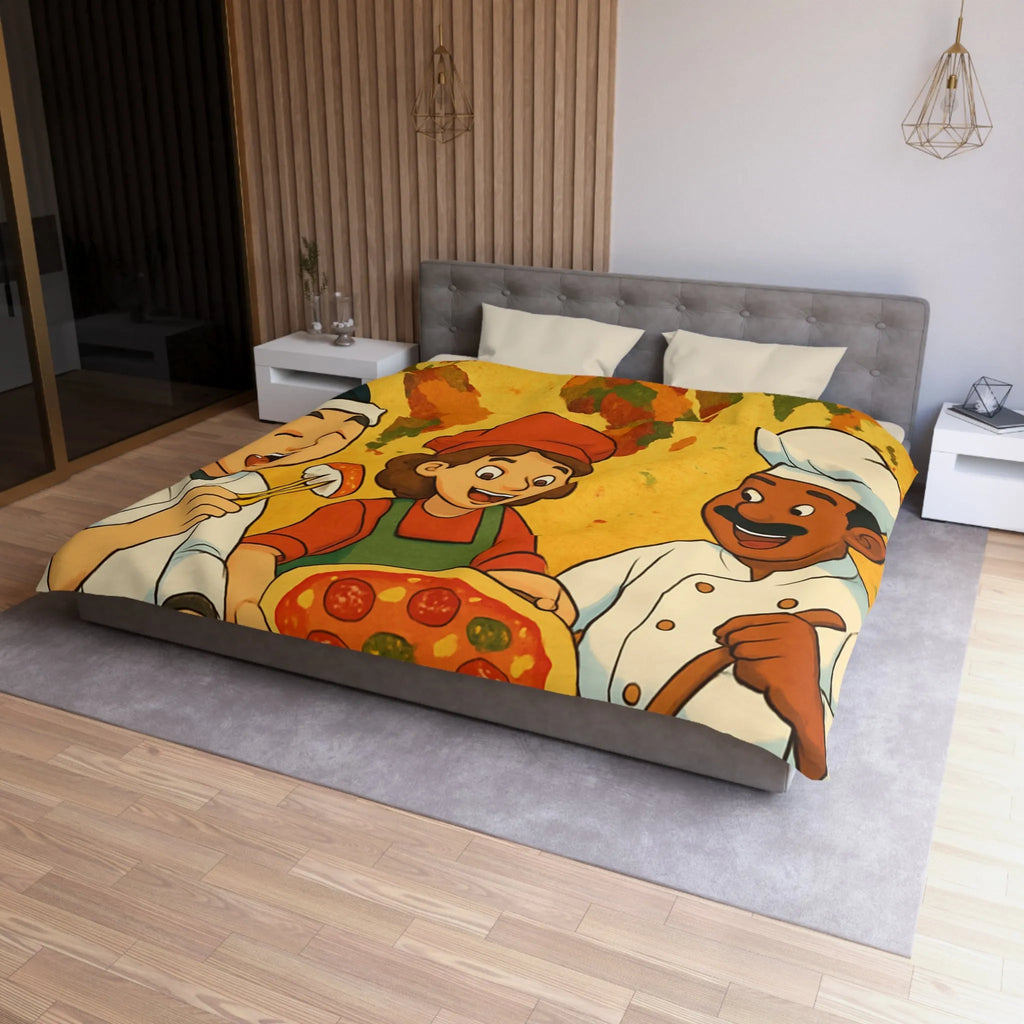 Housse de Couette Cuisine Culturelle : Carte du Monde et Chefs Gourmands