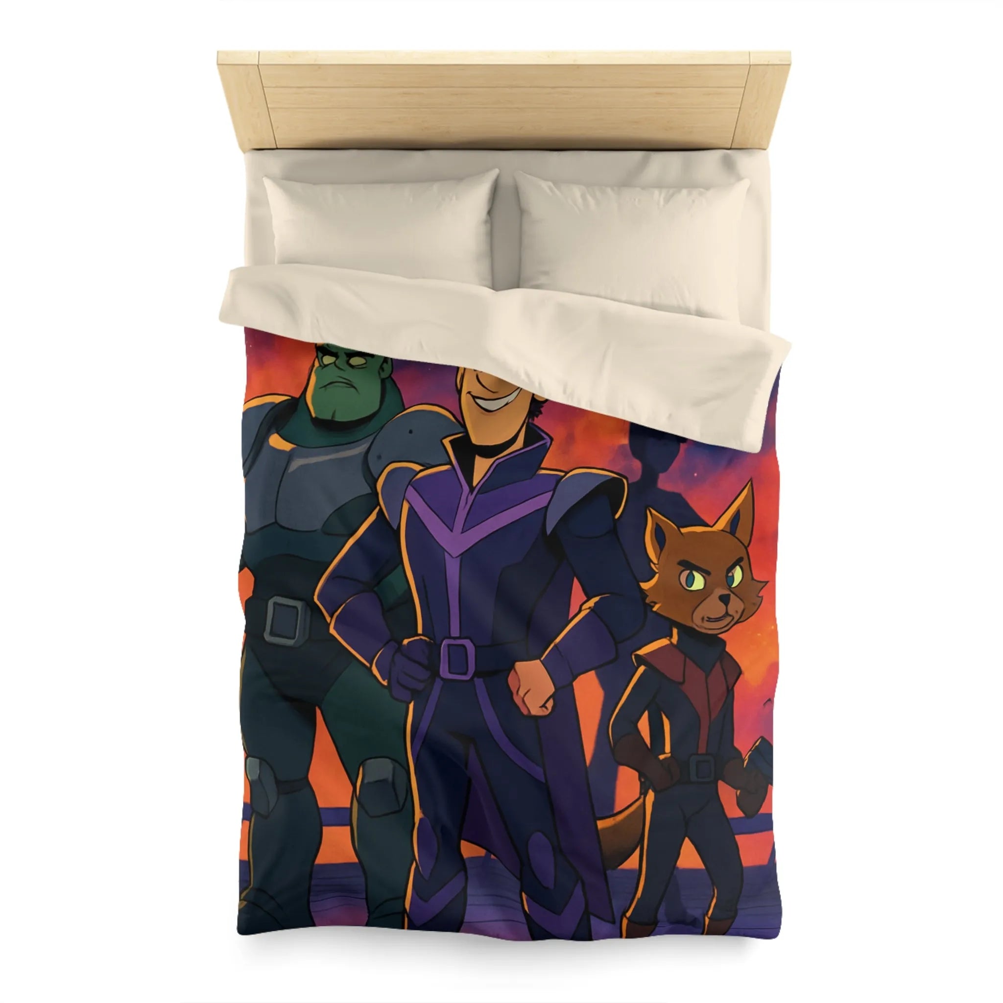 Housse de Couette Microfibre Art Graphique Contemporain Style Décoratif Chambre Tendance