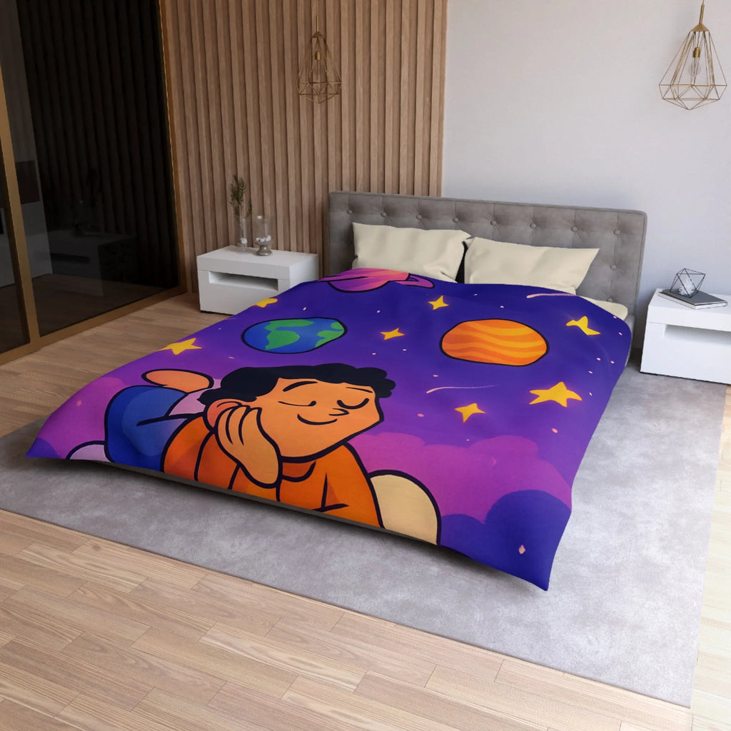 Housse de couette enfant cosmos rêve étoiles planètes univers magique et coloré