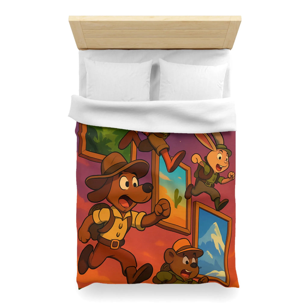 Housse de Couette Microfibre Art Graphique Contemporain Style Décoratif Chambre Tendance