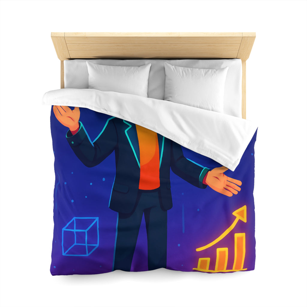 Housse de Couette Microfibre Motif Créatif Original Style Contemporain Chambre Élégante