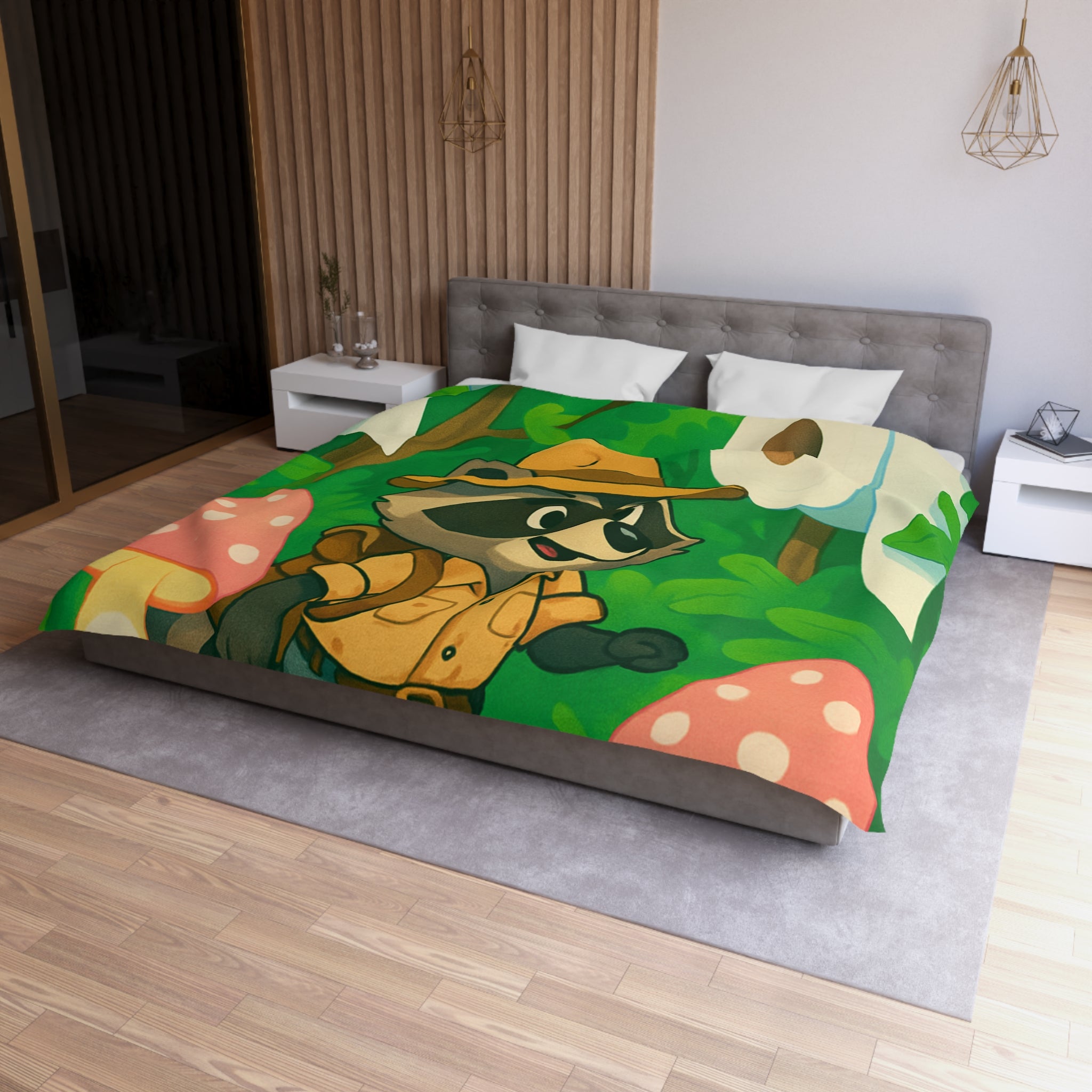 Housse de Couette Microfibre Motif Créatif Original Style Contemporain Chambre Élégante