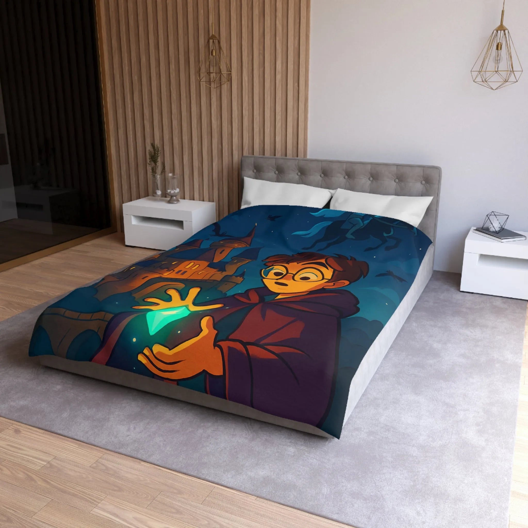 Housse de Couette Microfibre Art Graphique Contemporain Style Décoratif Chambre Tendance