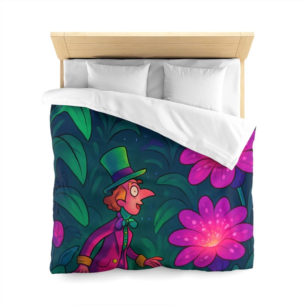 Enchantement féerique : Housse de couette avec paysage nocturne et personnage mystérieux