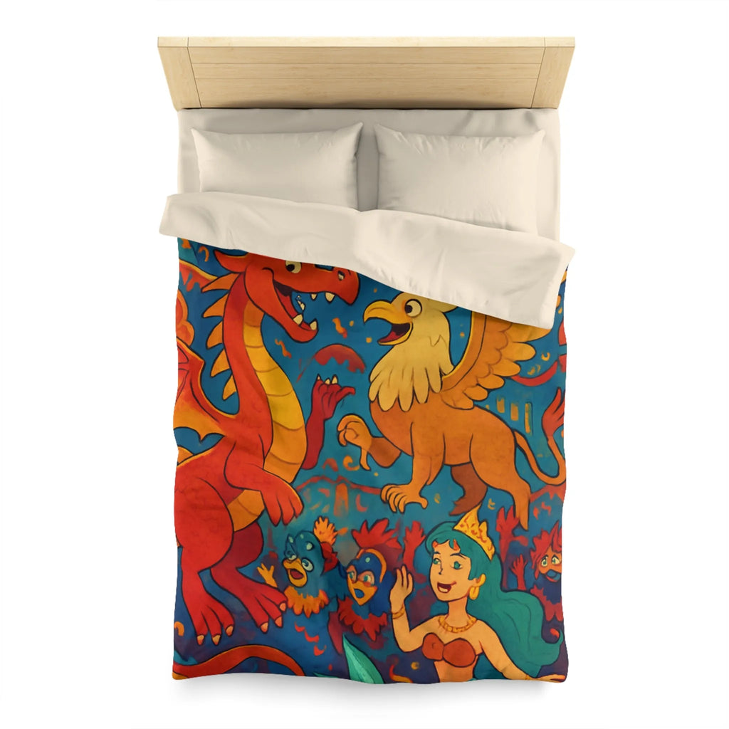 Housse de Couette Microfibre Art Graphique Contemporain Style Décoratif Chambre Tendance