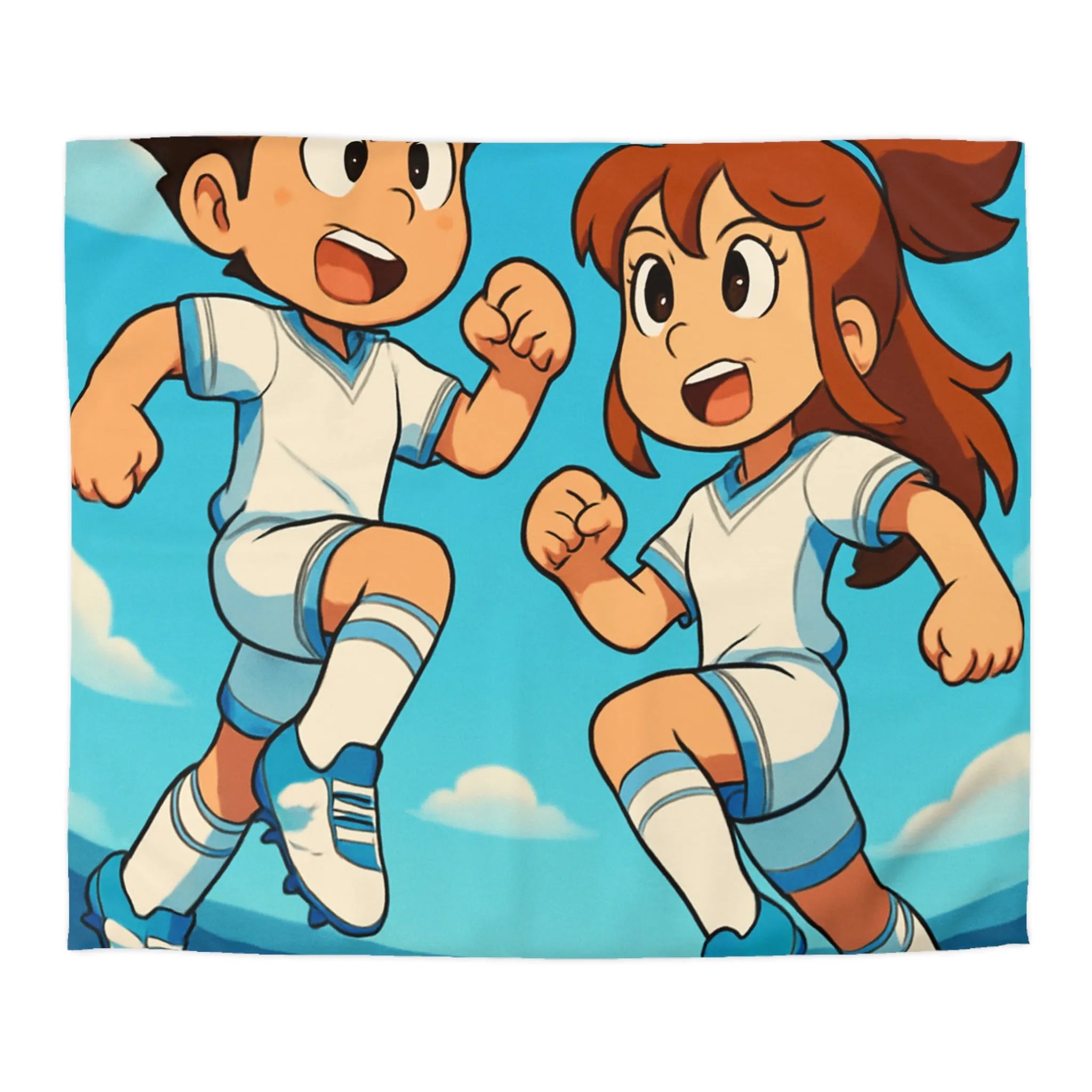 Housse de couette idéale pour jeunes fans de football avec personnages dynamiques