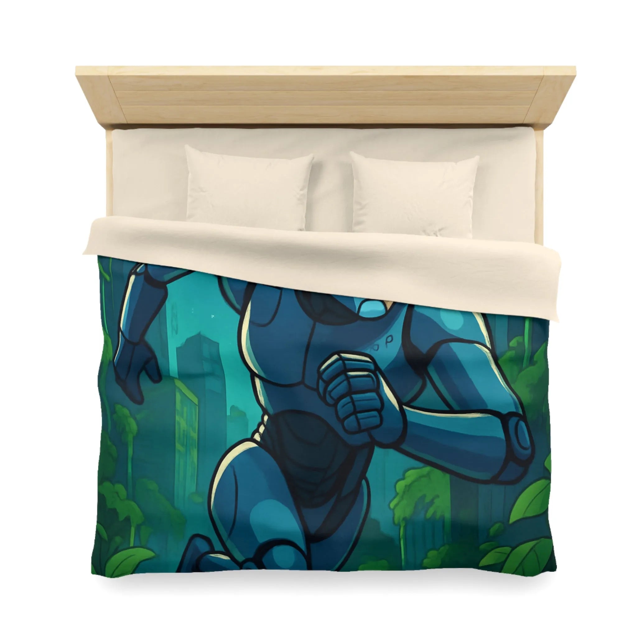 Housse de Couette Microfibre Art Graphique Contemporain Style Décoratif Chambre Tendance