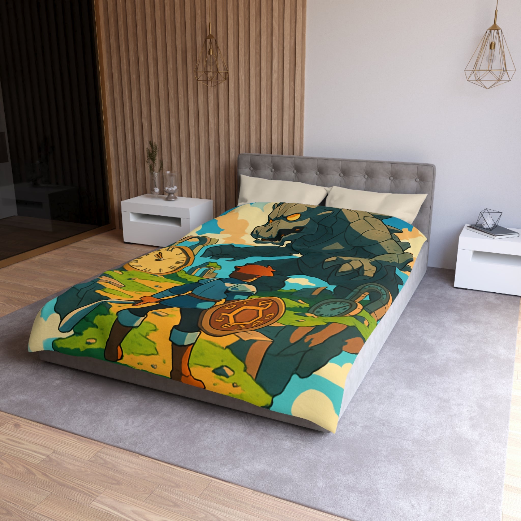 Housse de Couette Microfibre Design Artistique Moderne Décoration Chambre Confort Premium